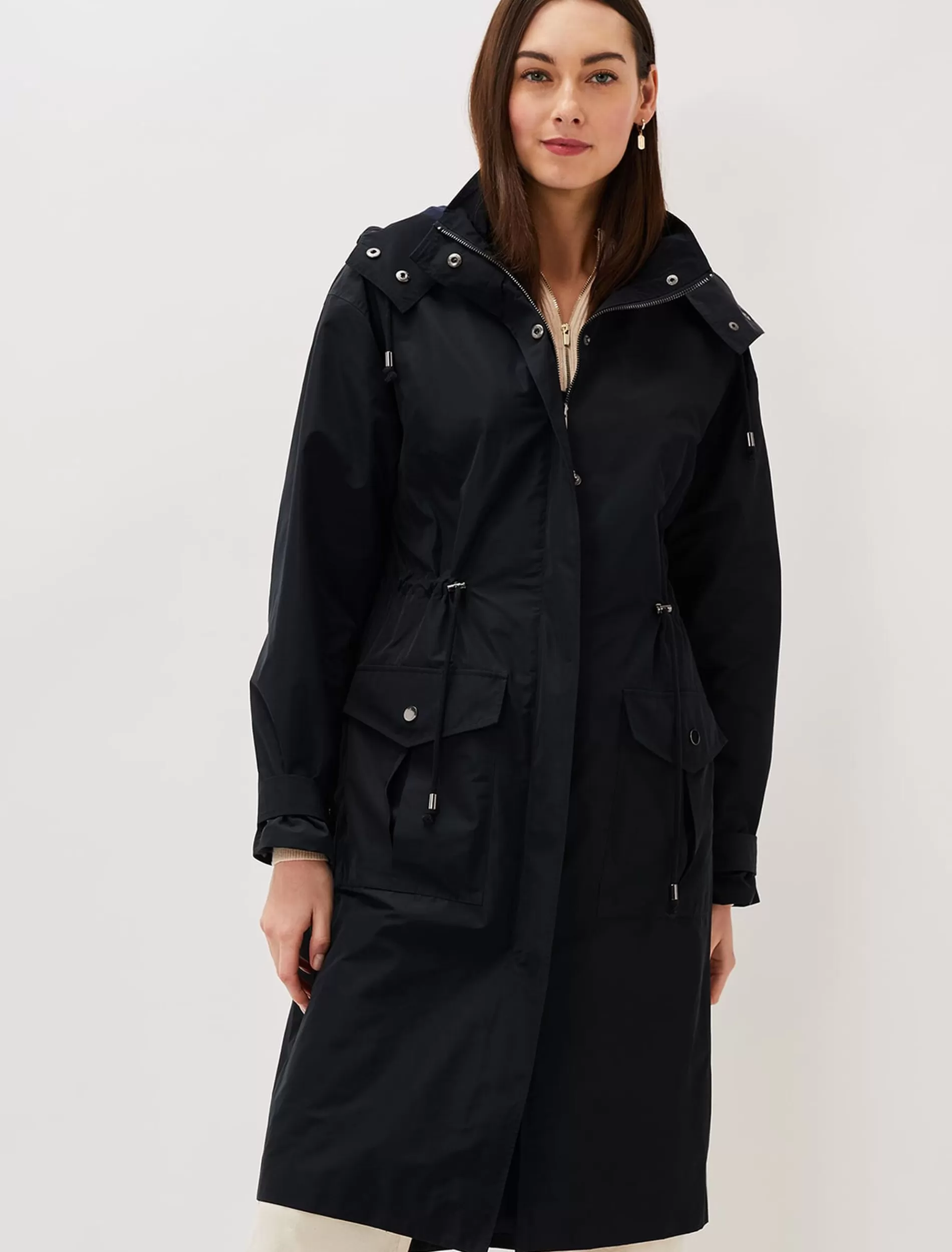 Phase Eight Chloe Longline Parka Coat Navy Sale