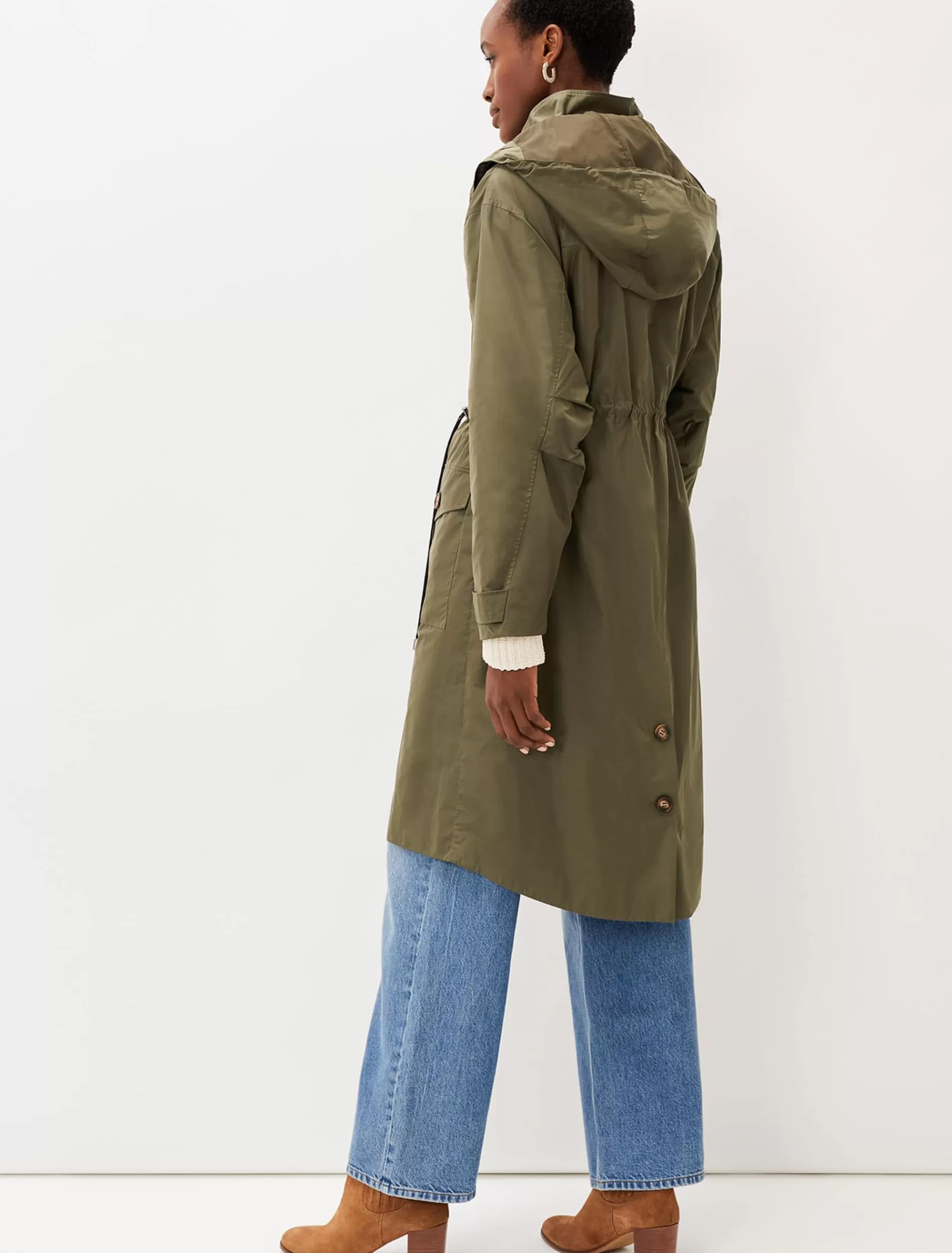 Phase Eight Chloe Longline Parka Coat Khaki Best