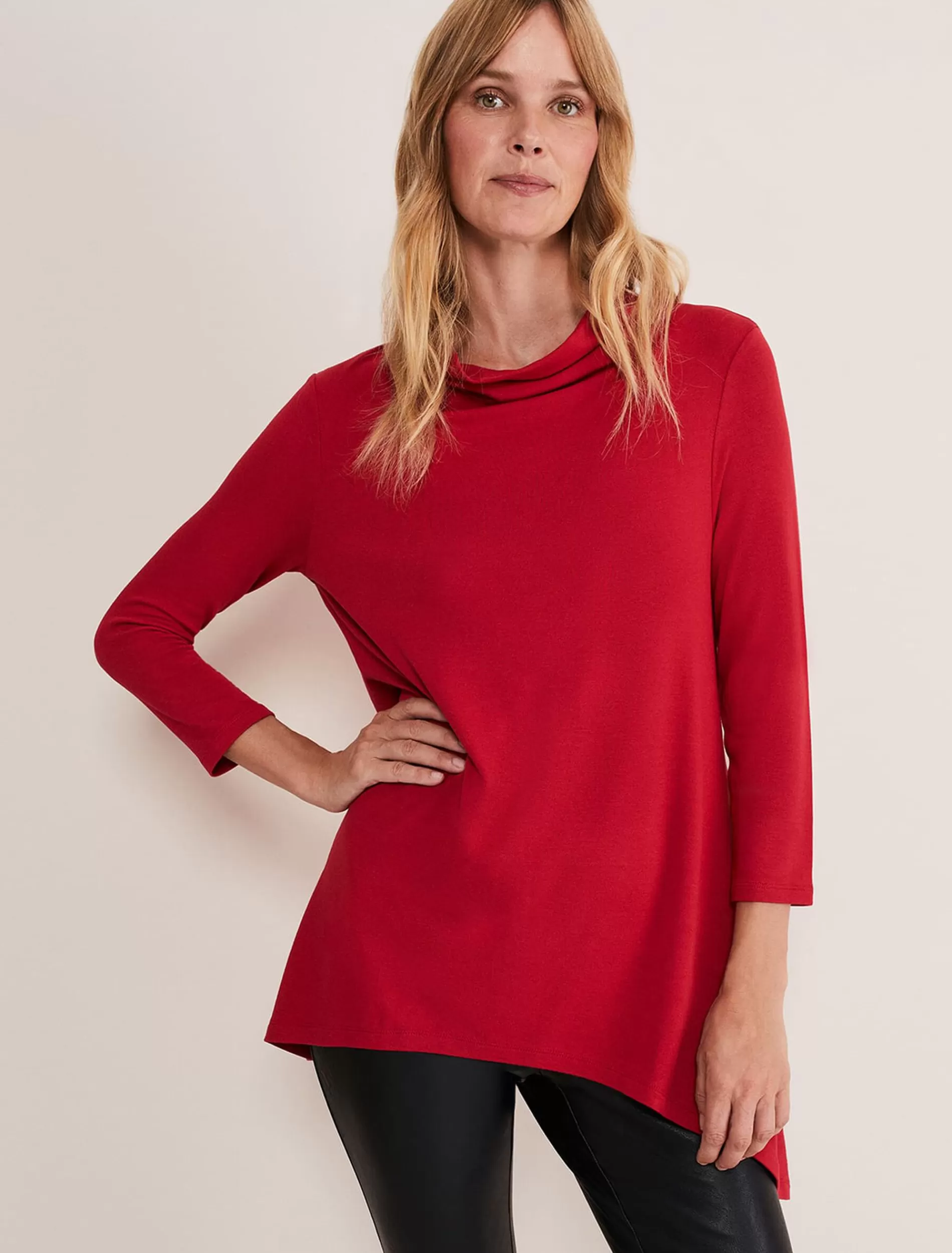 Phase Eight Chrissie Cowl Swing Top Berry Fashion