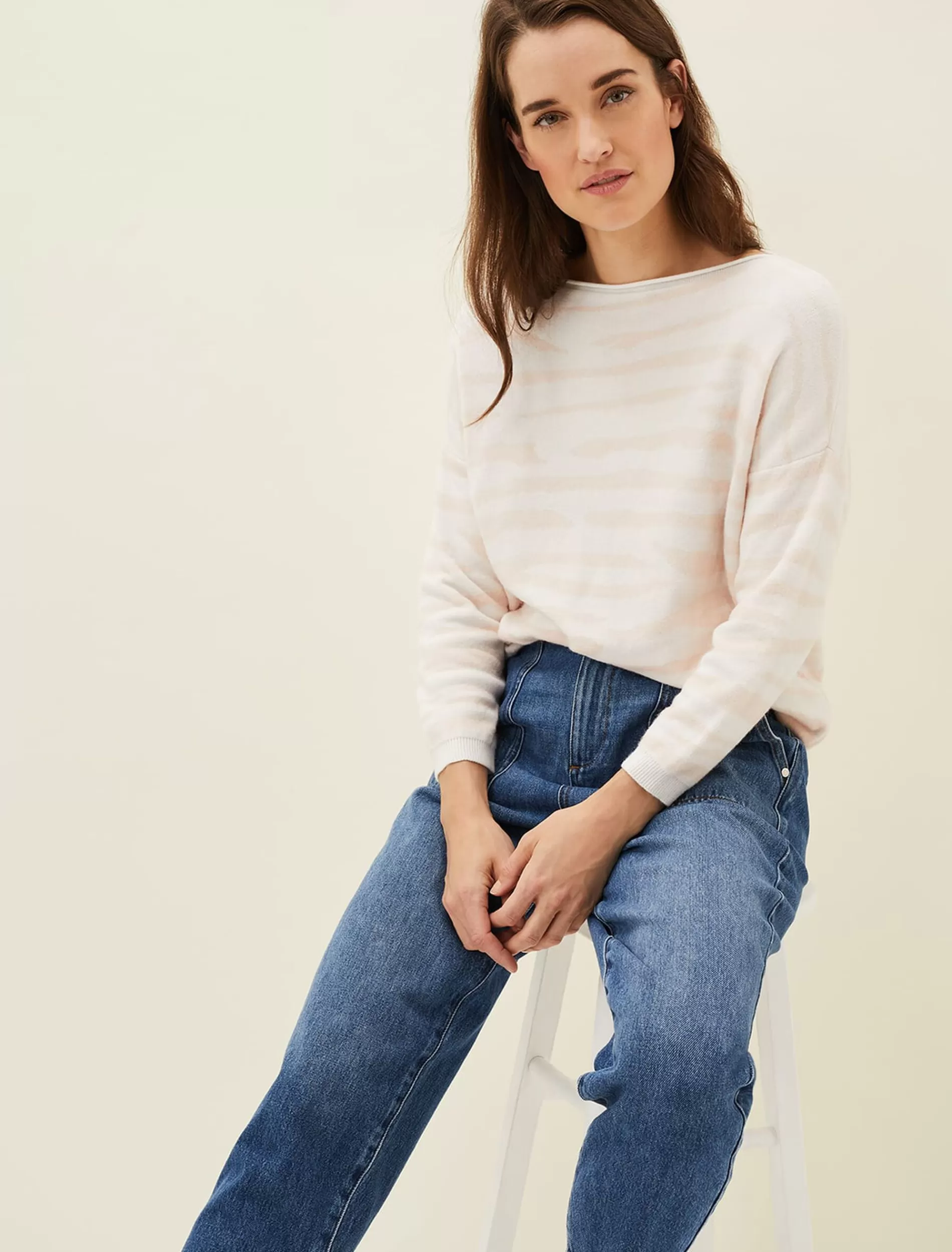 Phase Eight Cida Zebra Jaquard Jumper Pink Multi Sale