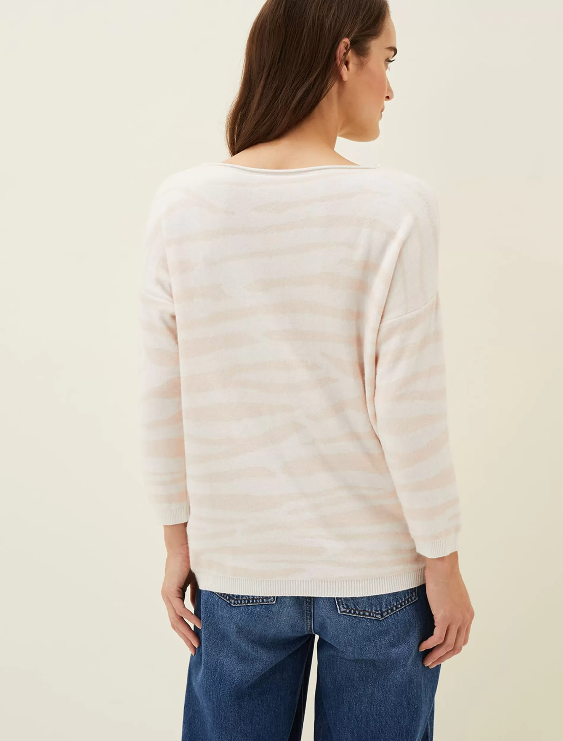 Phase Eight Cida Zebra Jaquard Jumper Pink Multi Sale