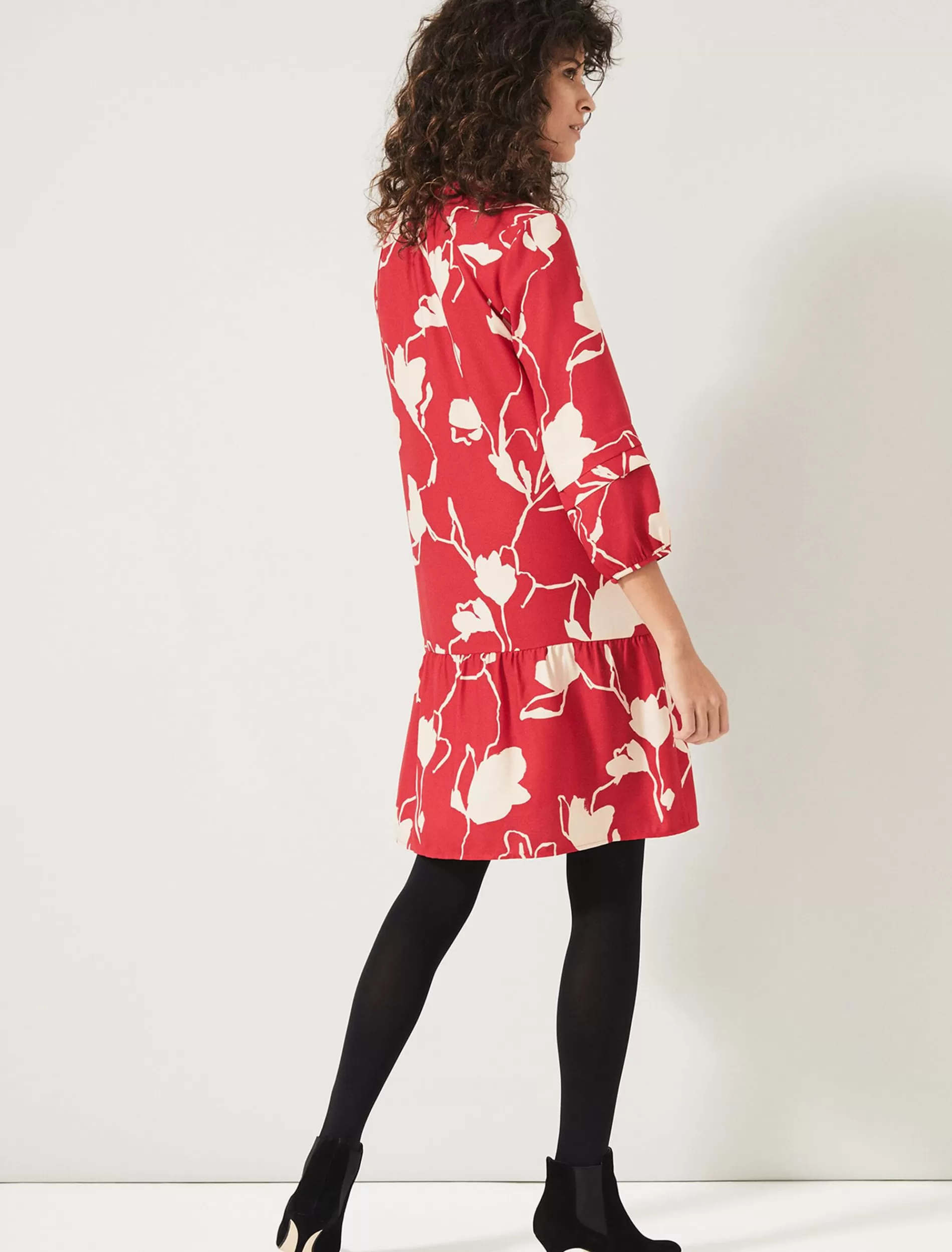 Phase Eight Claira Floral Dress Red/Nude New