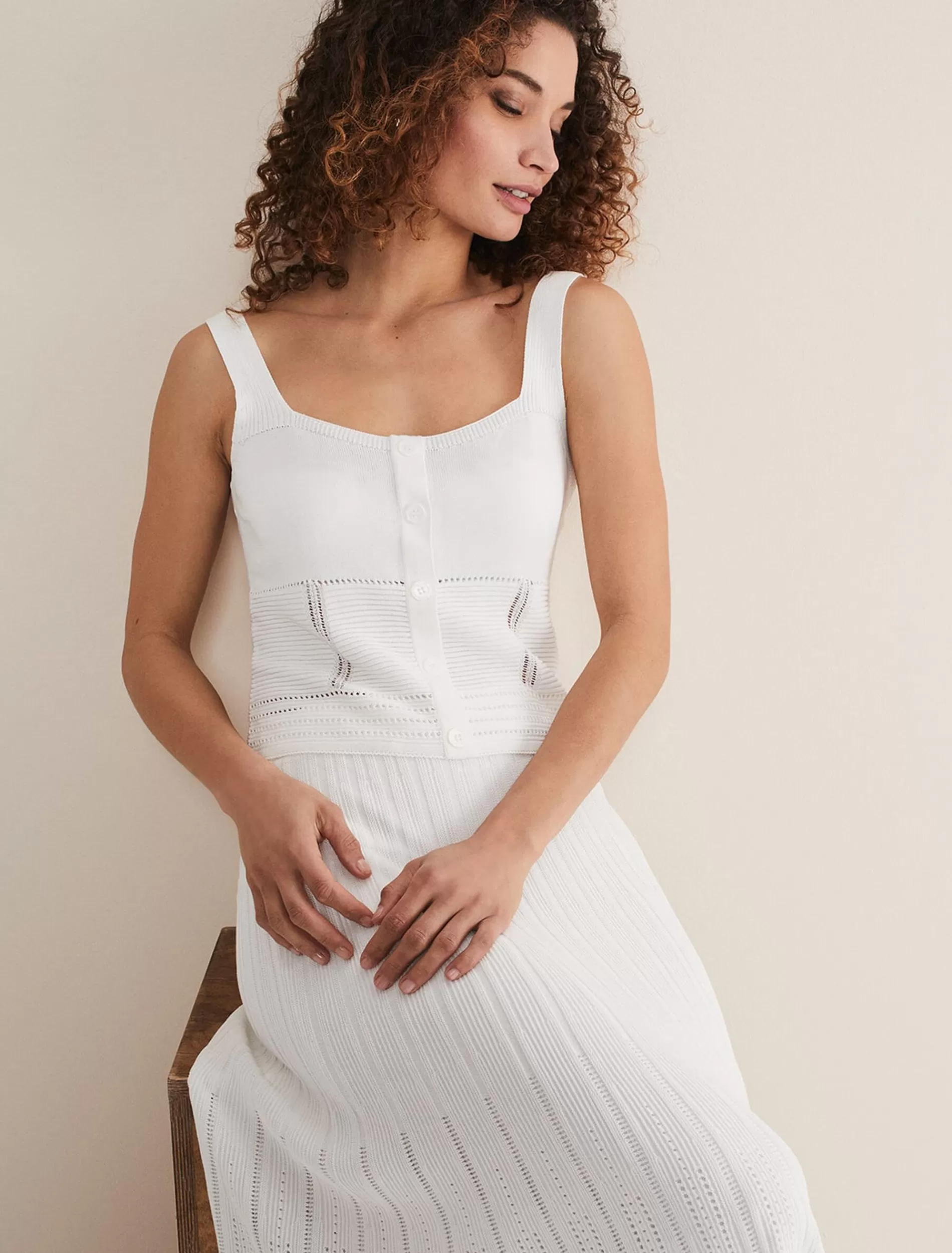 Phase Eight Clara Knit Co-Ord Vest White Online
