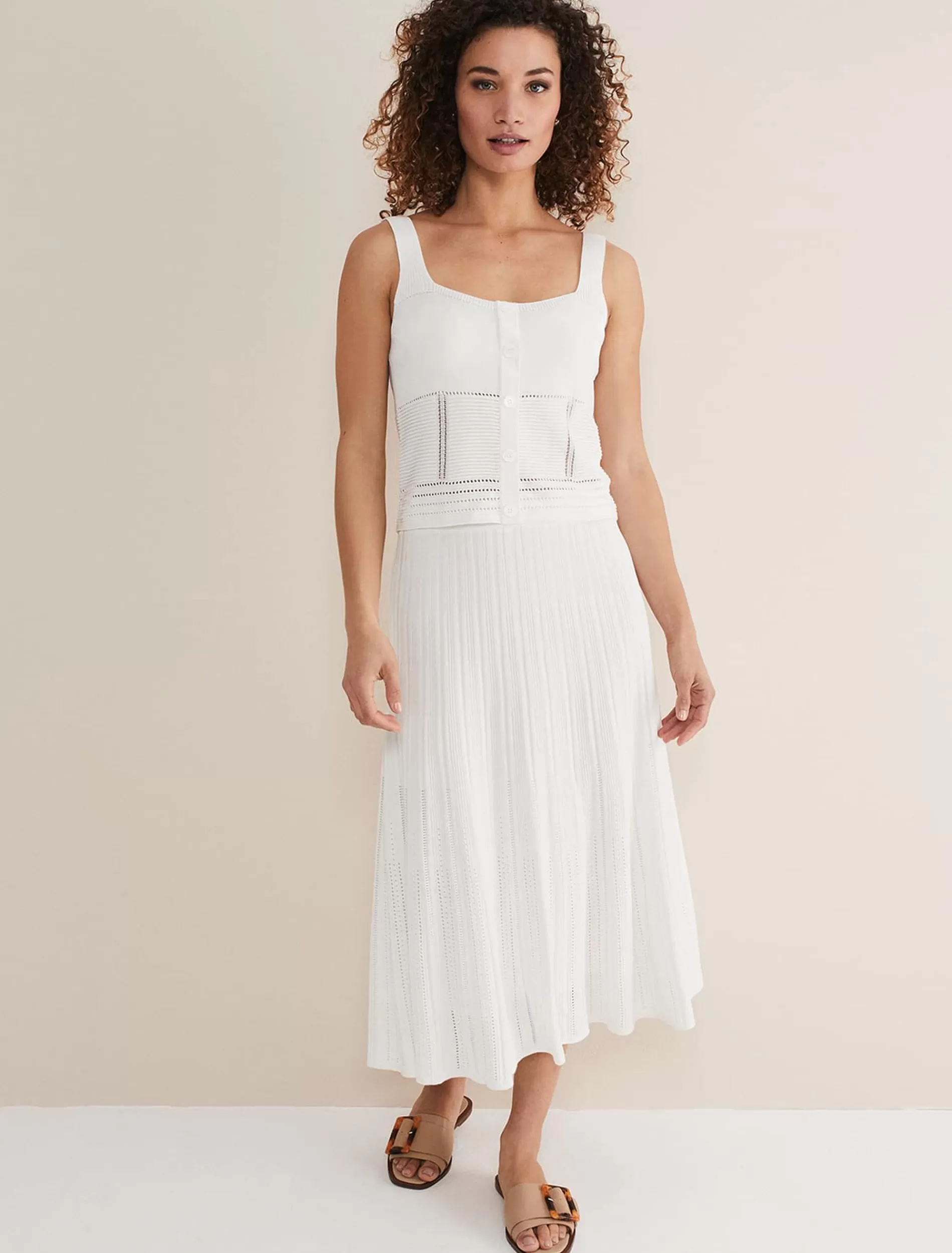 Phase Eight Clara Knitted Co-Ord Skirt White New