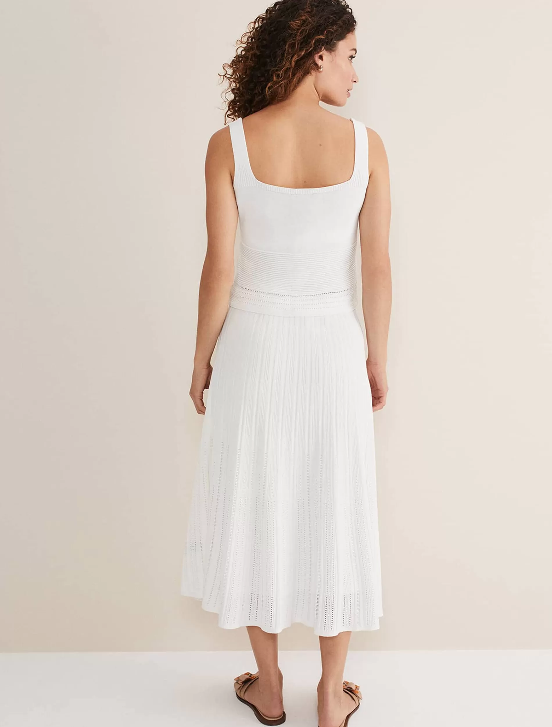 Phase Eight Clara Knitted Co-Ord Skirt White New