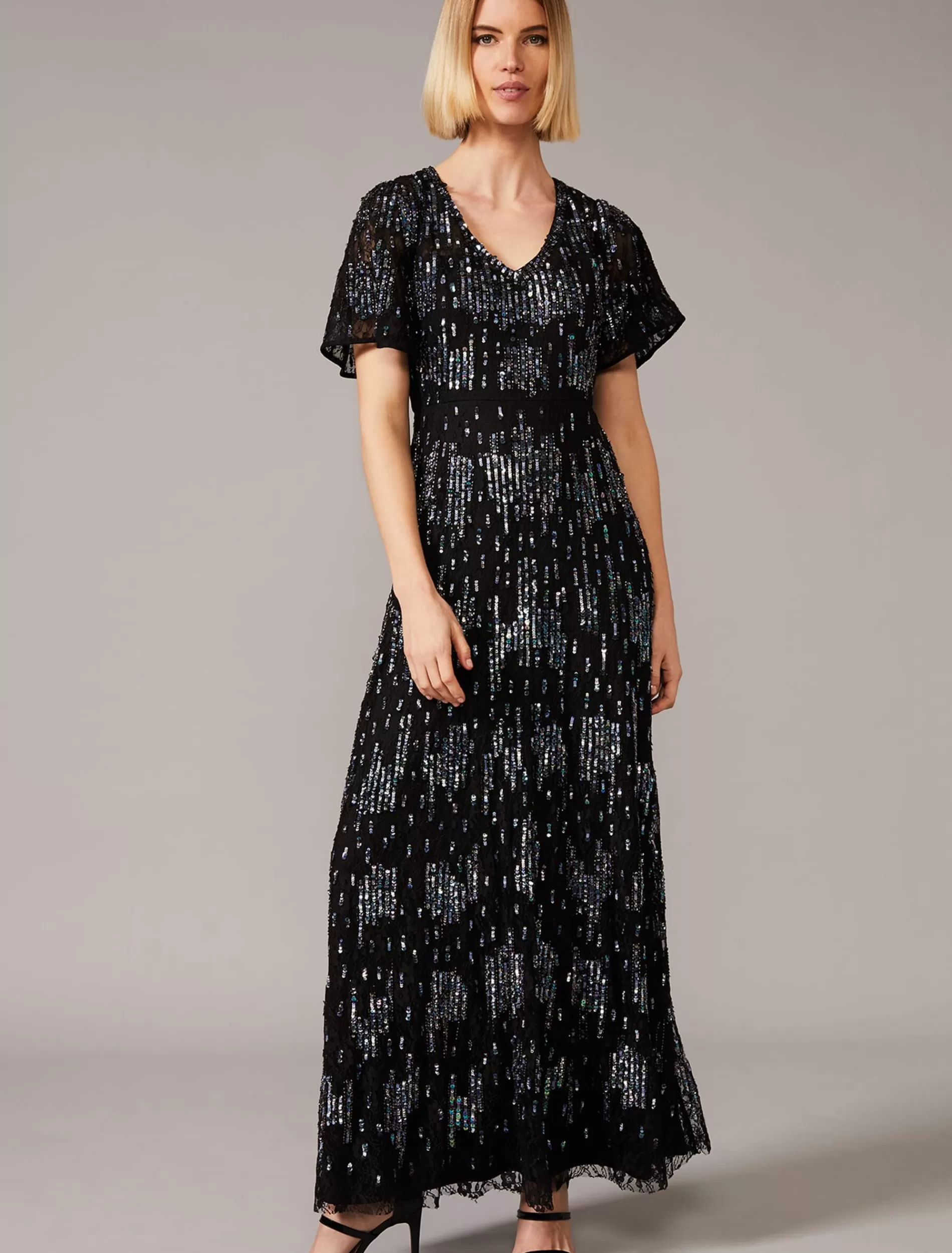 Phase Eight Clarabelle Sequin Embelished Maxi Dress Black/Multi Outlet