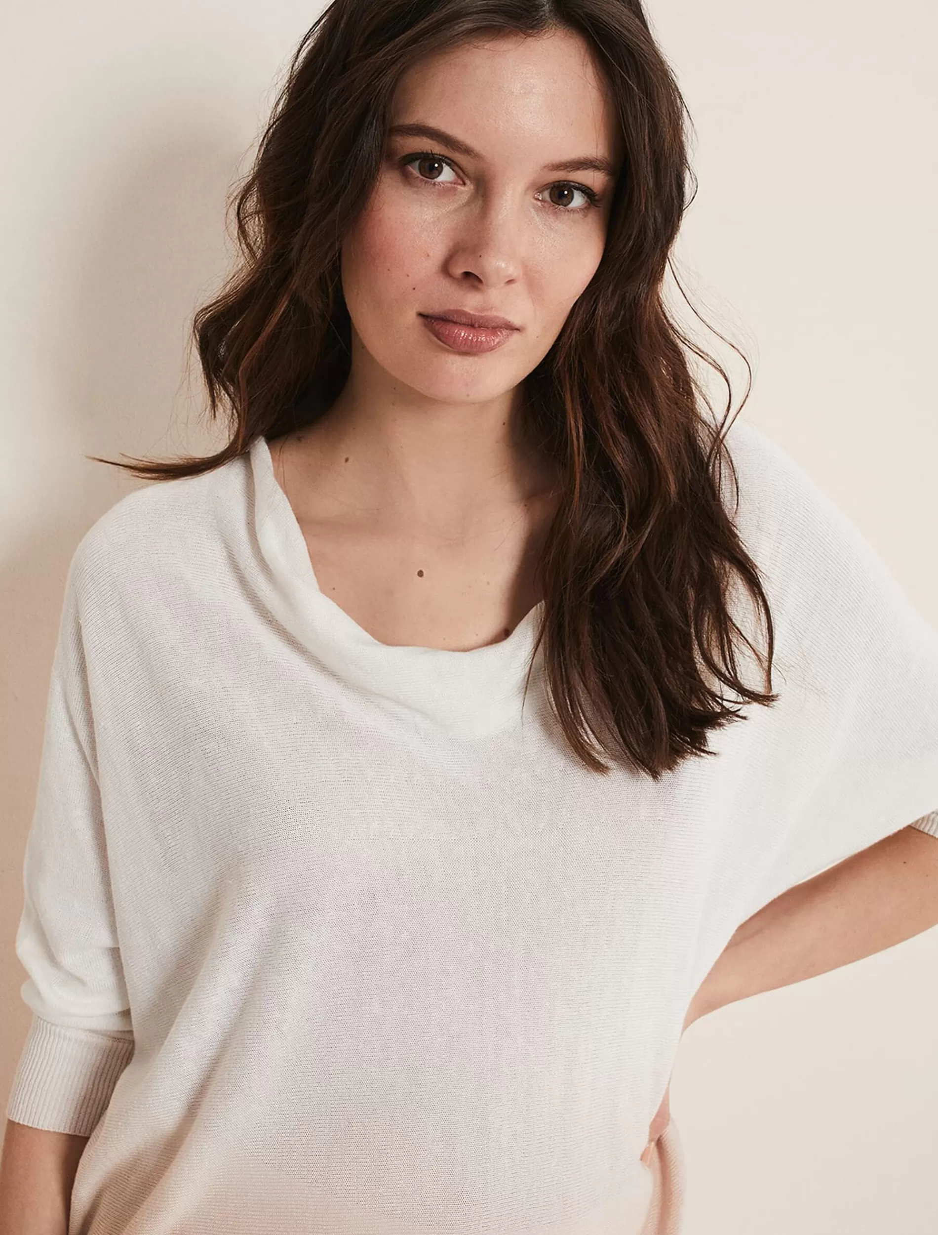Phase Eight Clare Linen Knit White/Stone Flash Sale