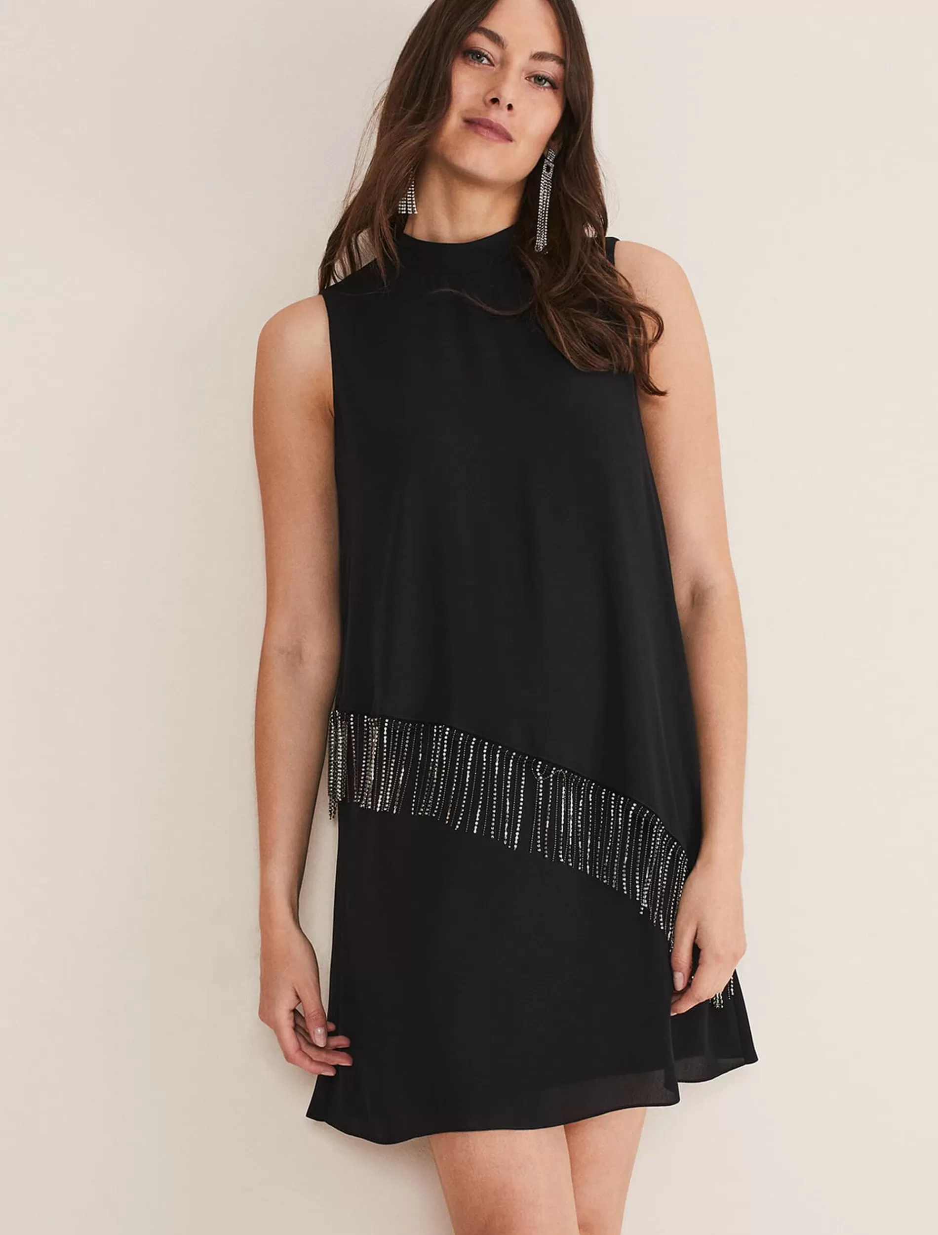 Phase Eight Clarice Diamonte Shift Dress Black Best