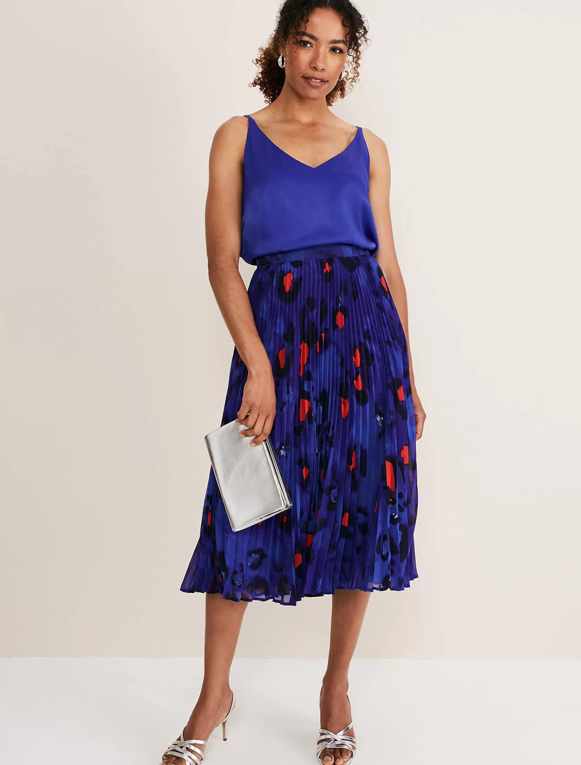 Phase Eight Clarisse Print Skirt Cobalt/Multi Fashion