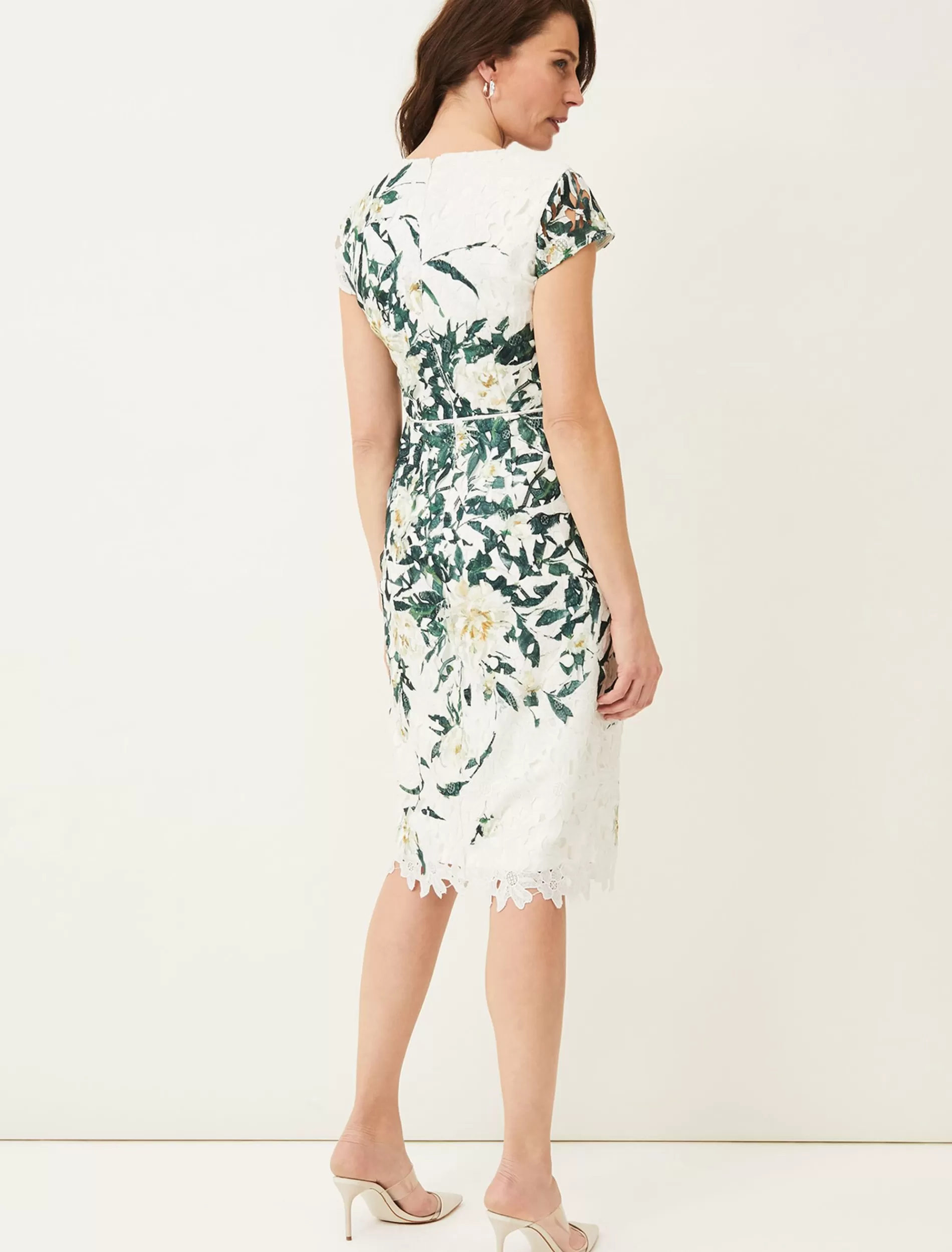 Phase Eight Claudine Floral Lace Dress Ivory Multi New