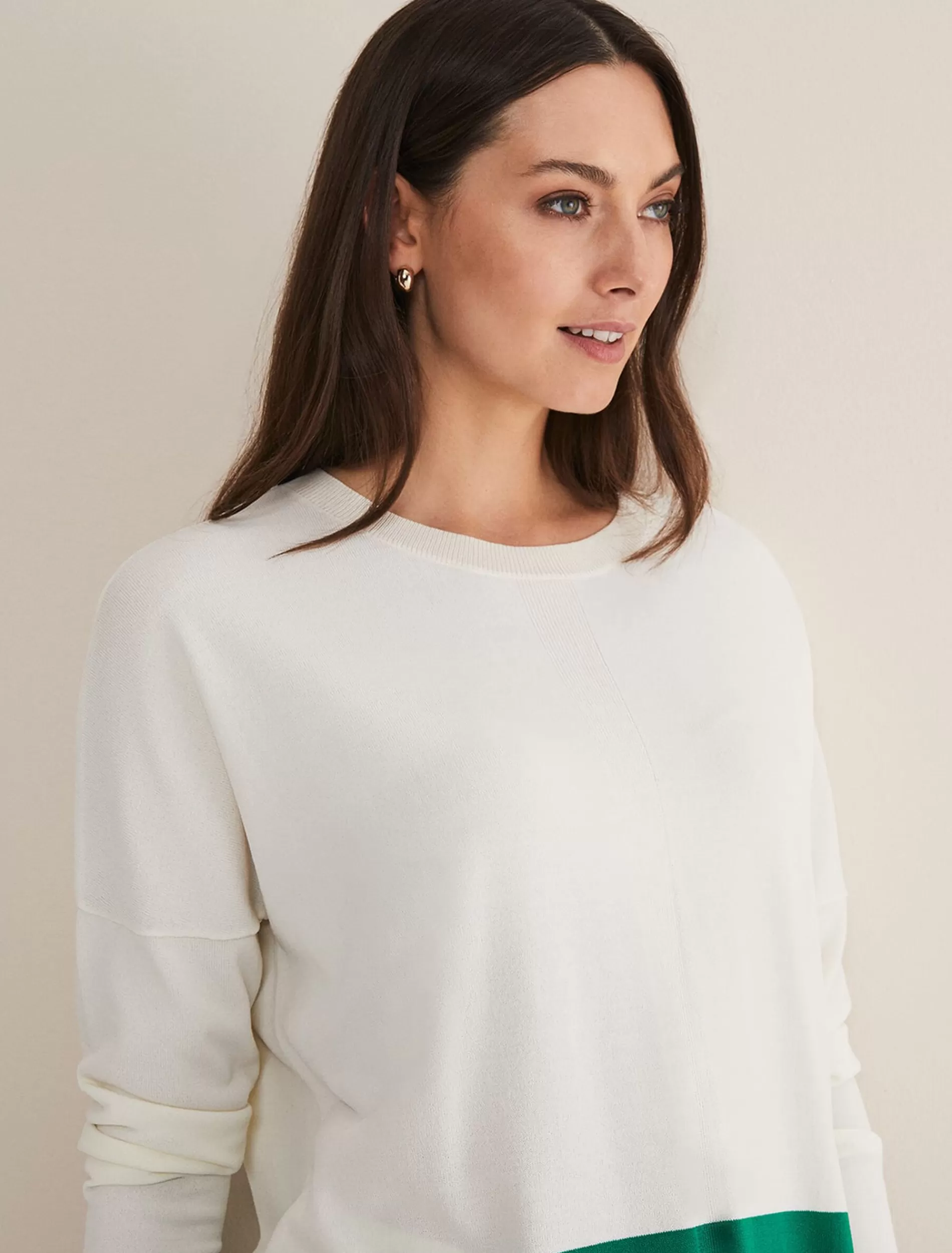 Phase Eight Cleo Colour Block Knit Green/Neutral Cheap