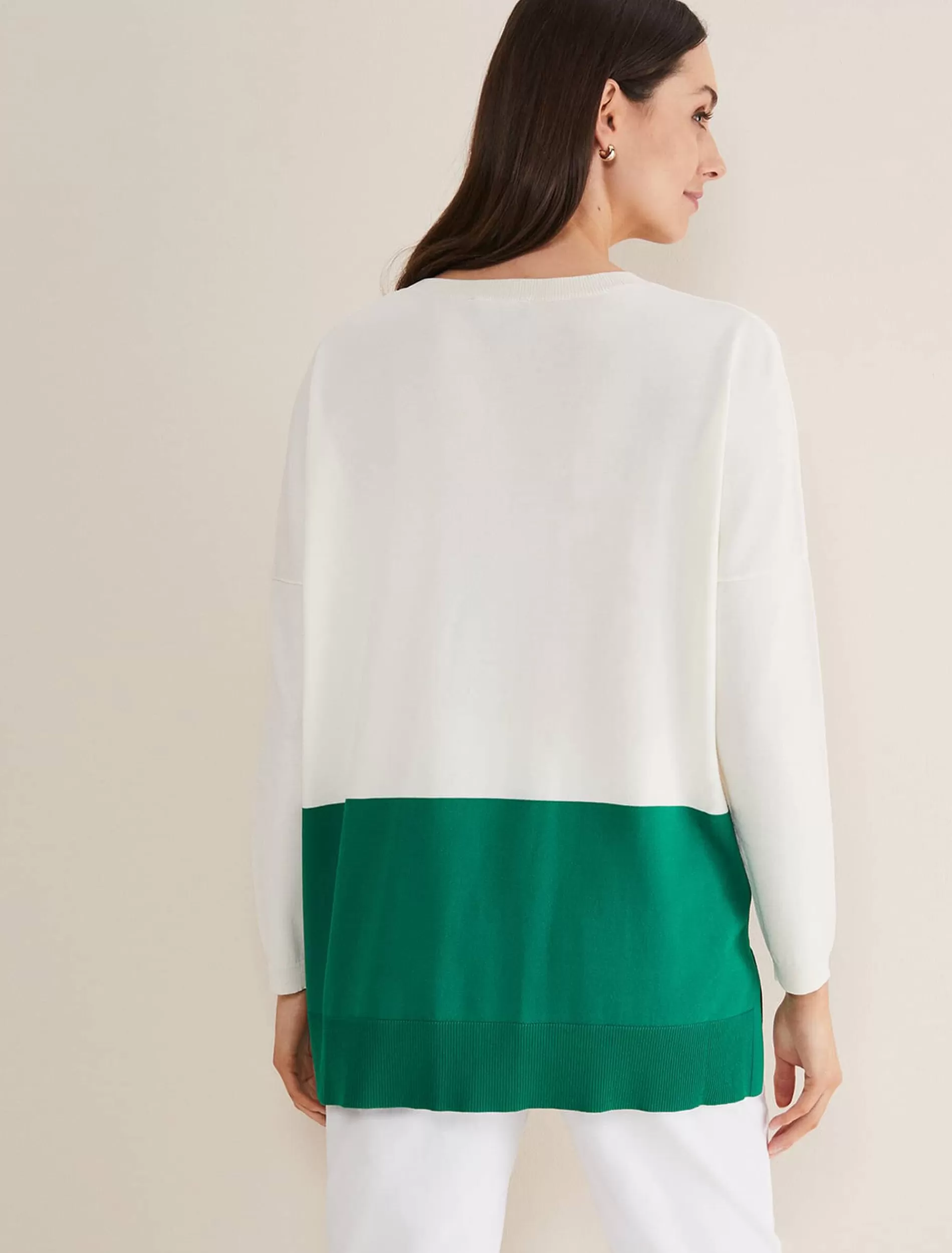 Phase Eight Cleo Colour Block Knit Green/Neutral Cheap