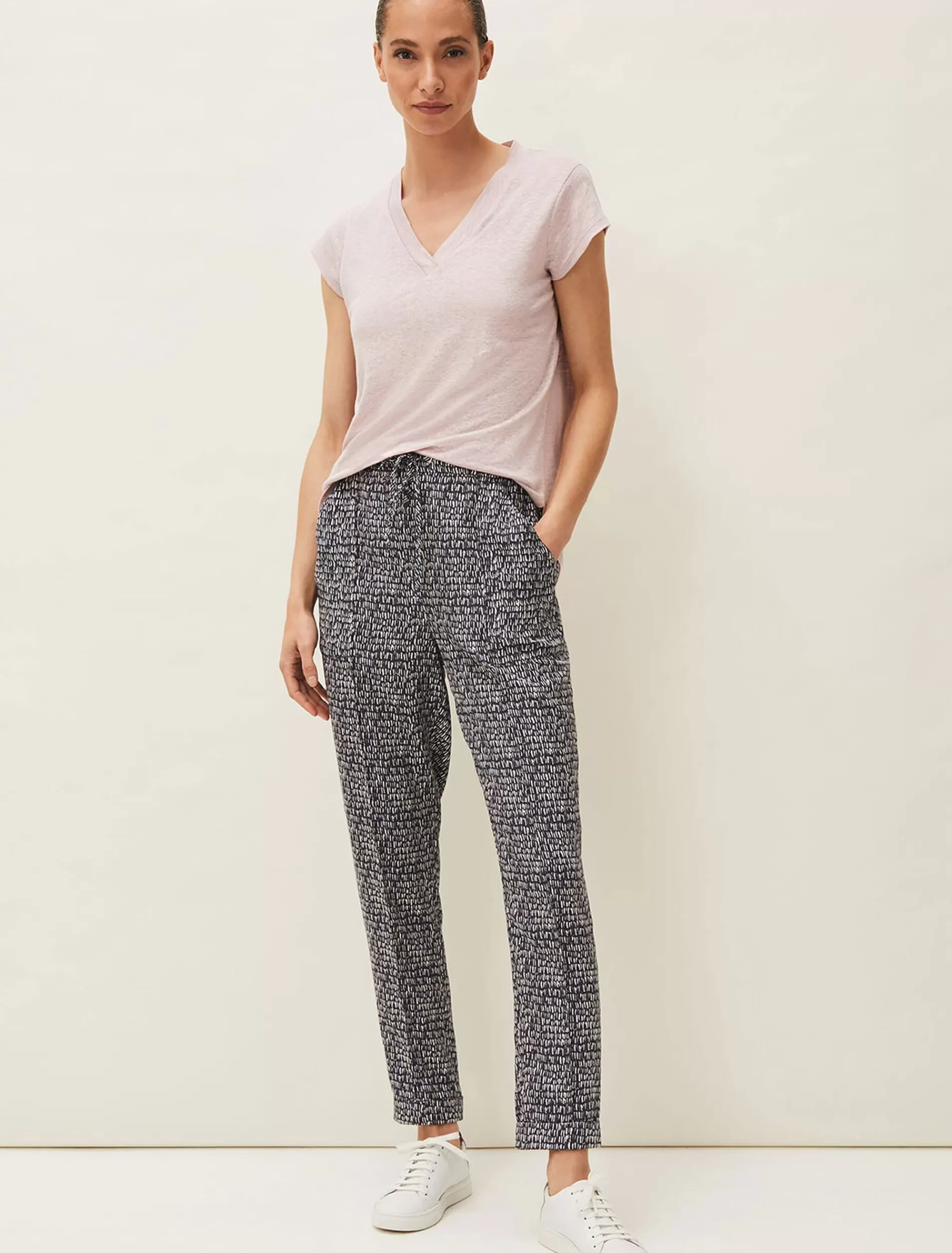 Phase Eight Coletta Abstract Print Tapered Jogger Blue Best Sale