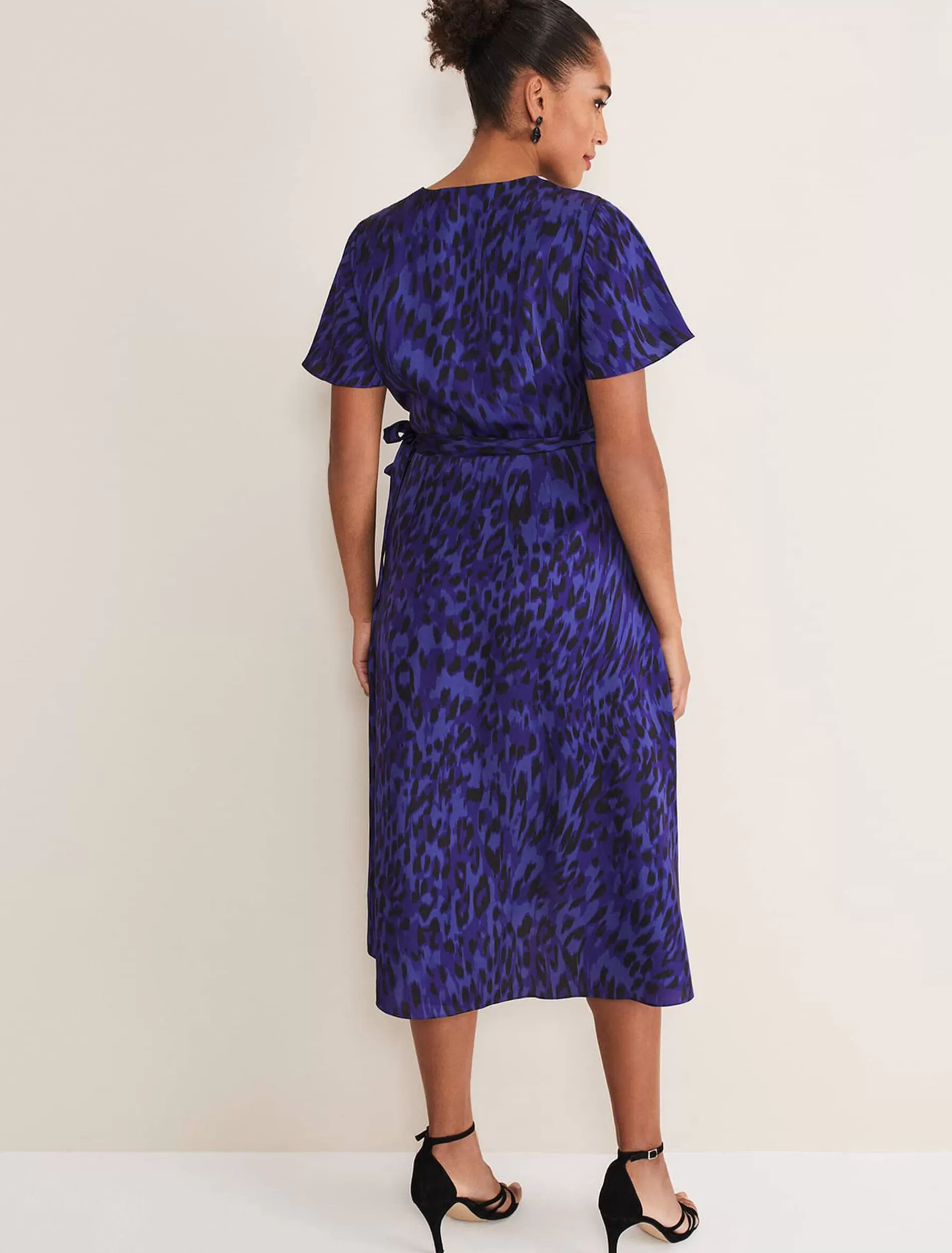 Phase Eight Colletta Print Wrap Dress Ultra Violet Outlet