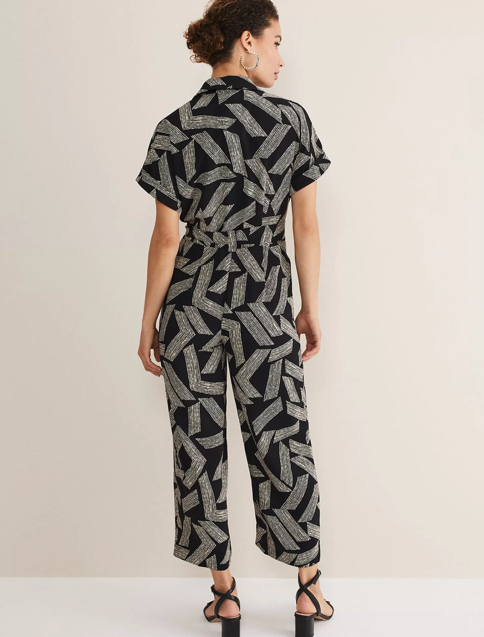 Phase Eight Constance Abstract Wide Leg Jumpsuit Black/White Best Sale