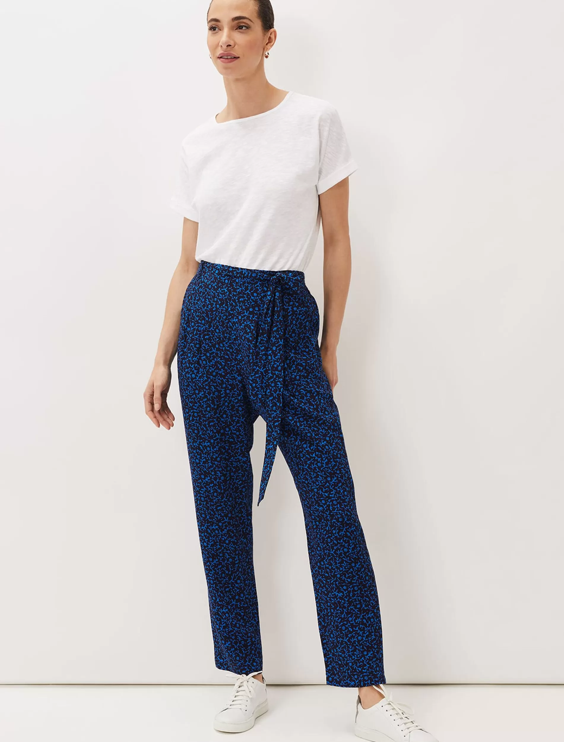 Phase Eight Coral Tapered Leg Trouser Navy/Kingfisher Fashion