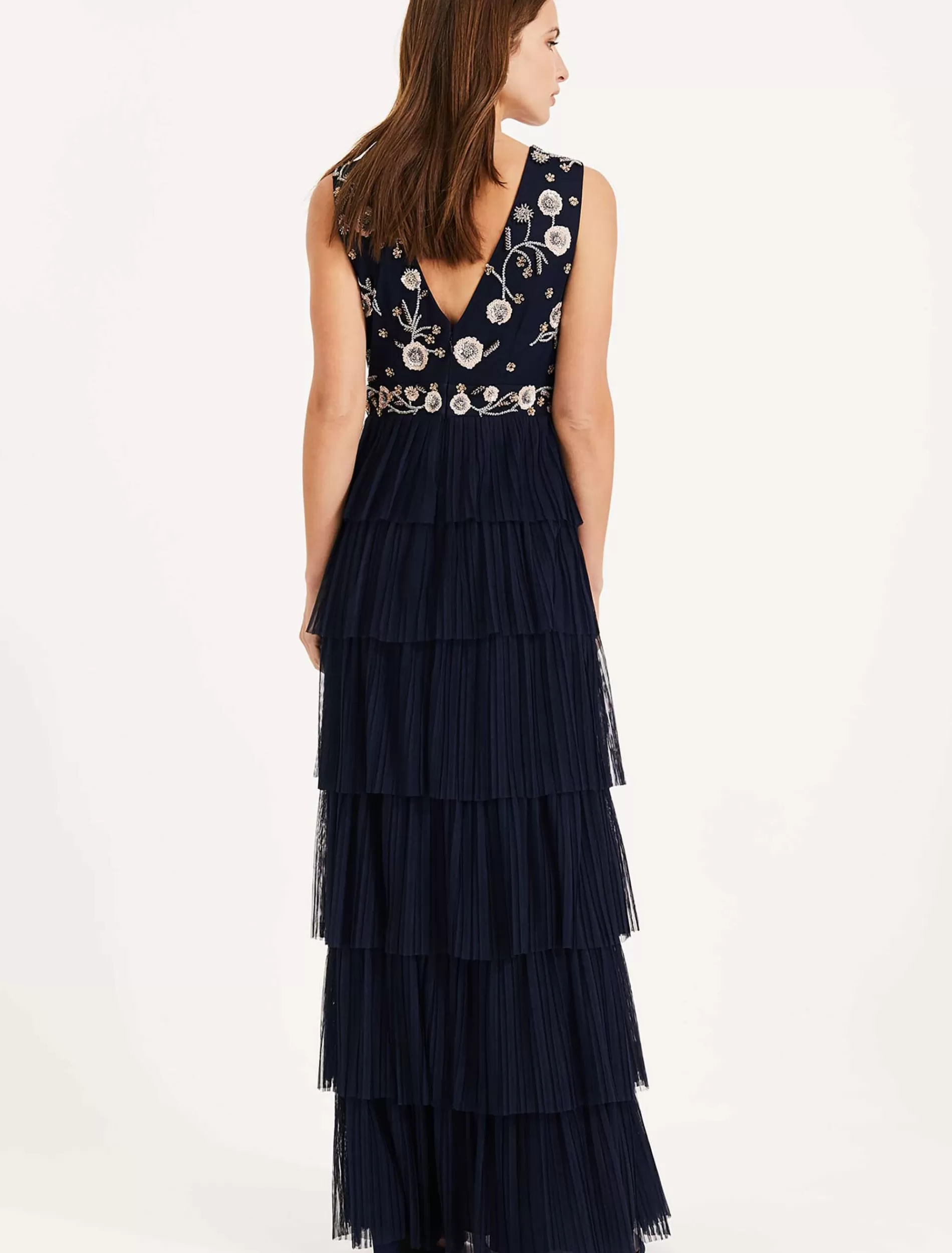 Phase Eight Cordelia Tiered Maxi Dress Navy Clearance