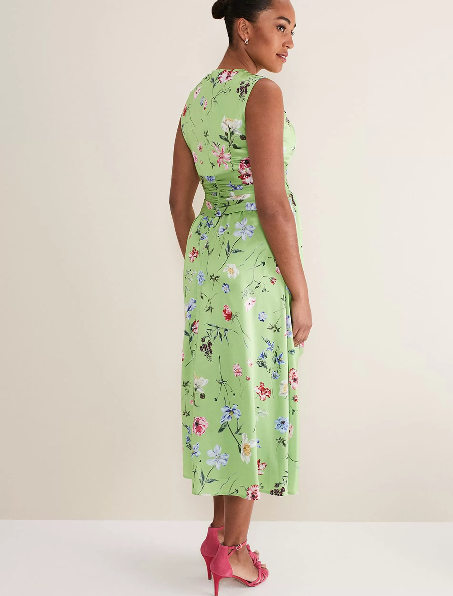 Phase Eight Corrin Floral Midi Dress Lime/Multi Outlet