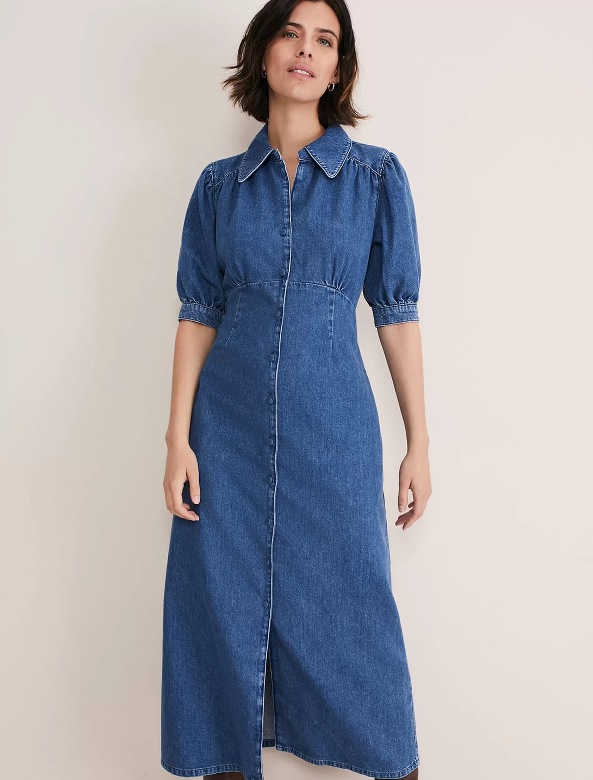 Phase Eight Cosette Denim Midaxi Dress Blue Sale