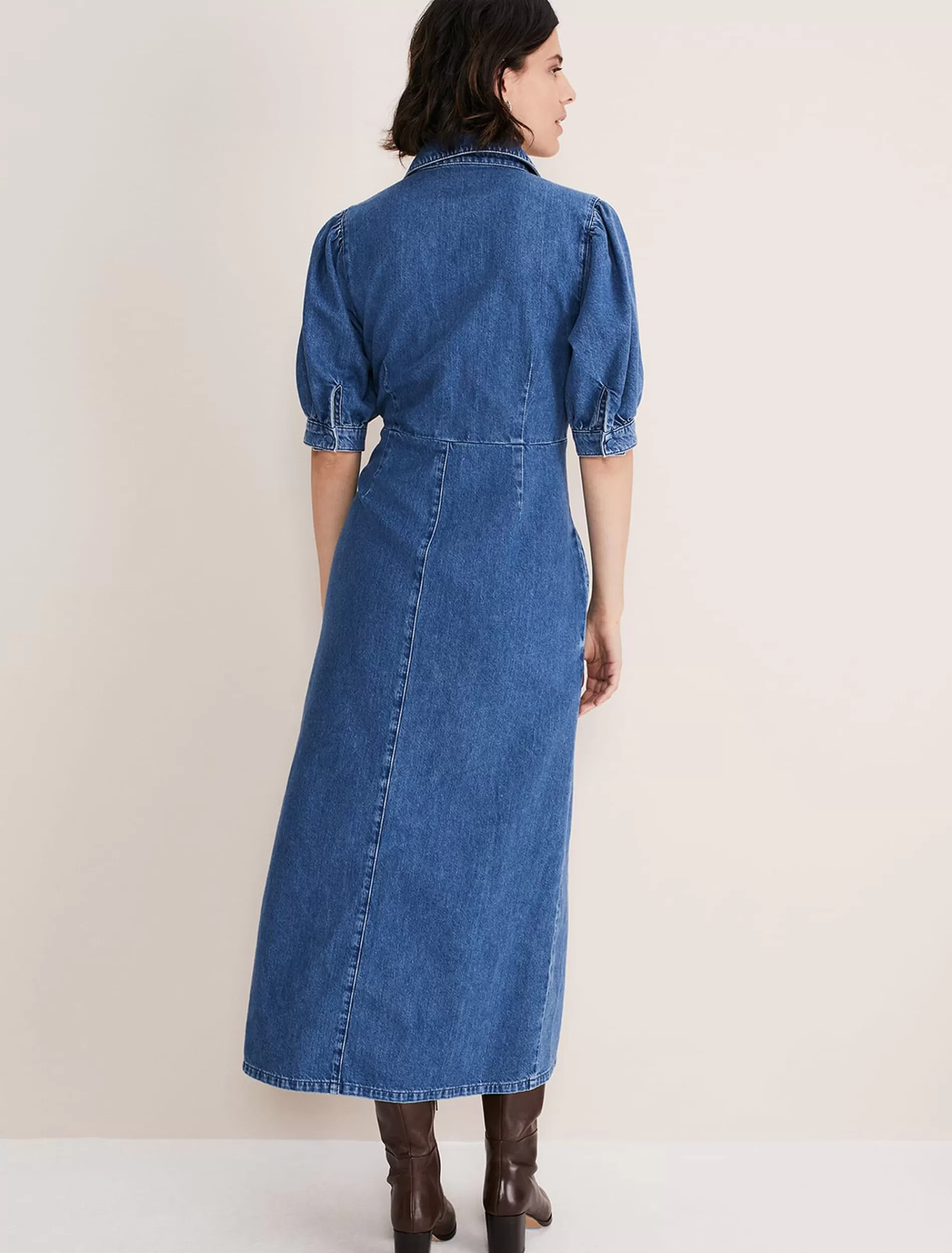 Phase Eight Cosette Denim Midaxi Dress Blue Sale