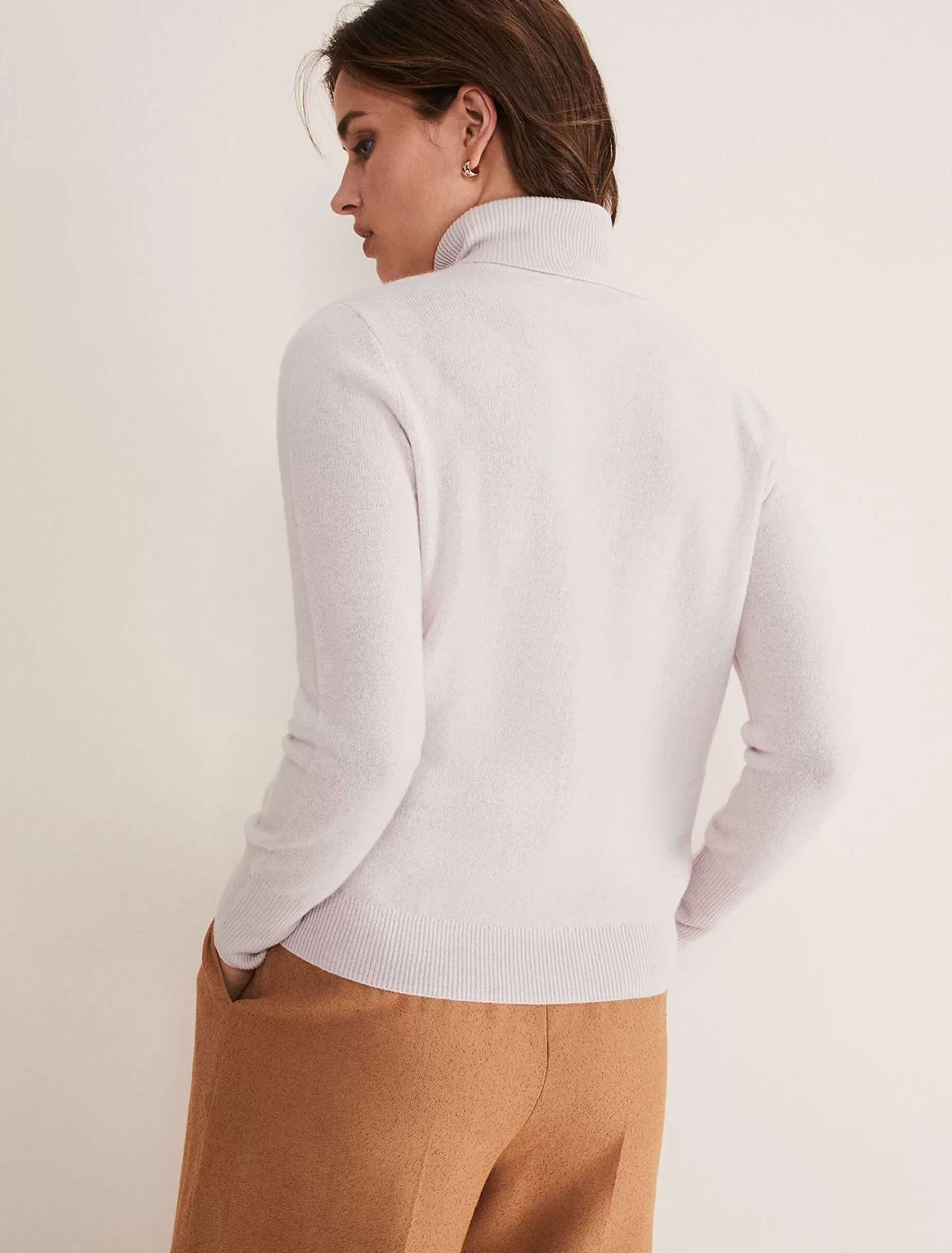 Phase Eight Cressida Wool Cashmere Roll Neck Neutral Sale