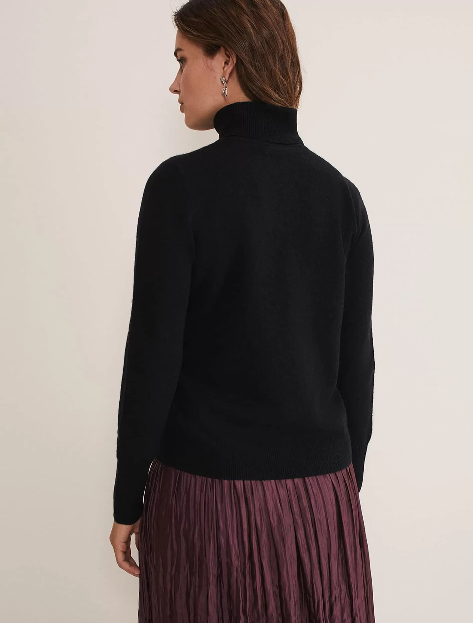 Phase Eight Cressida Wool Cashmere Roll Neck Black Shop