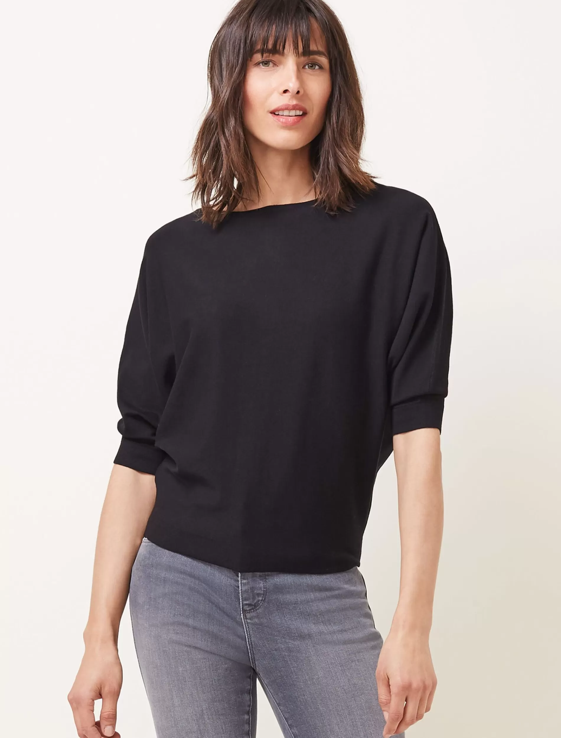 Phase Eight Cristine Batwing Fine Knit Jumper Black New