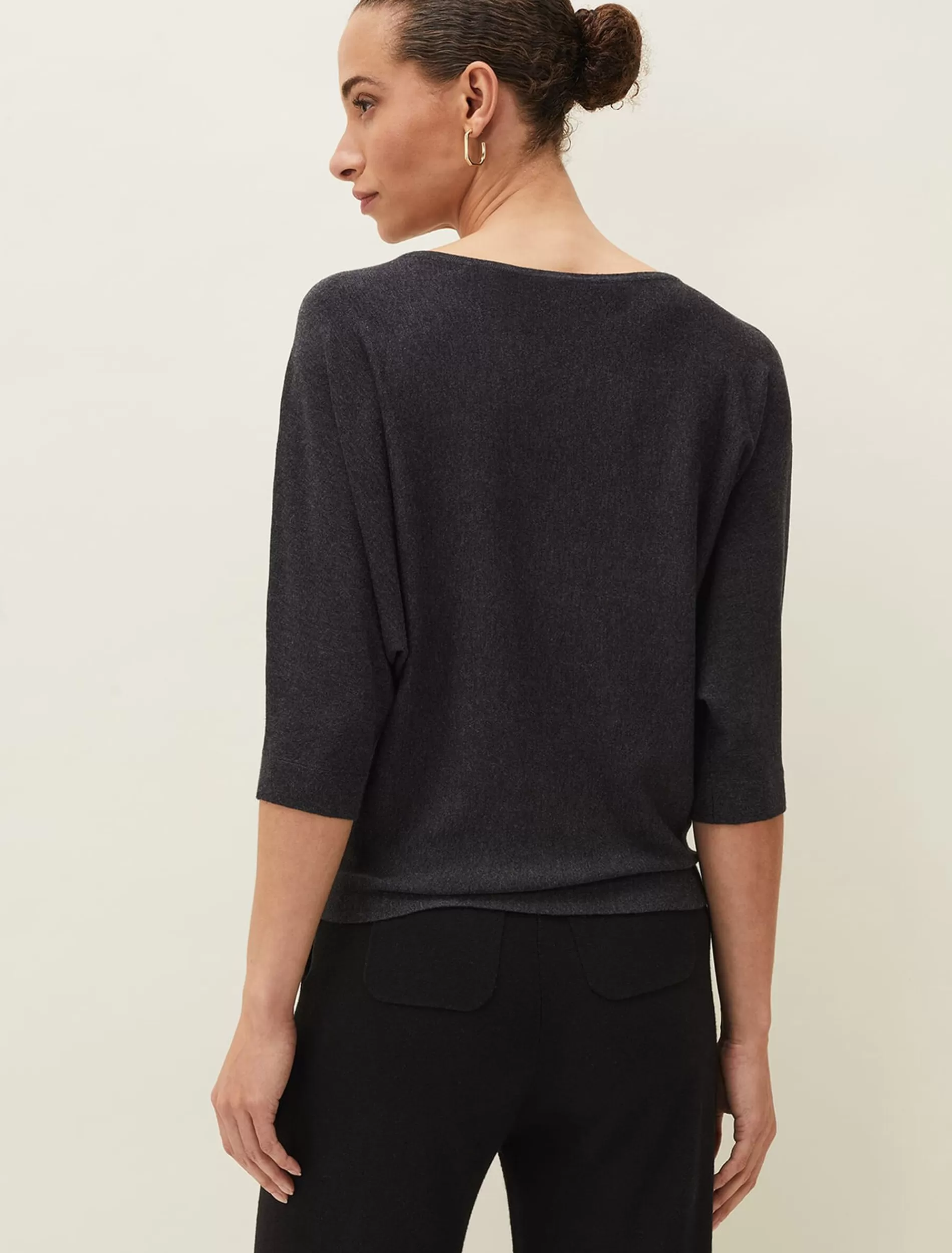Phase Eight Cristine Batwing Fine Knit Jumper Charcoal Cheap