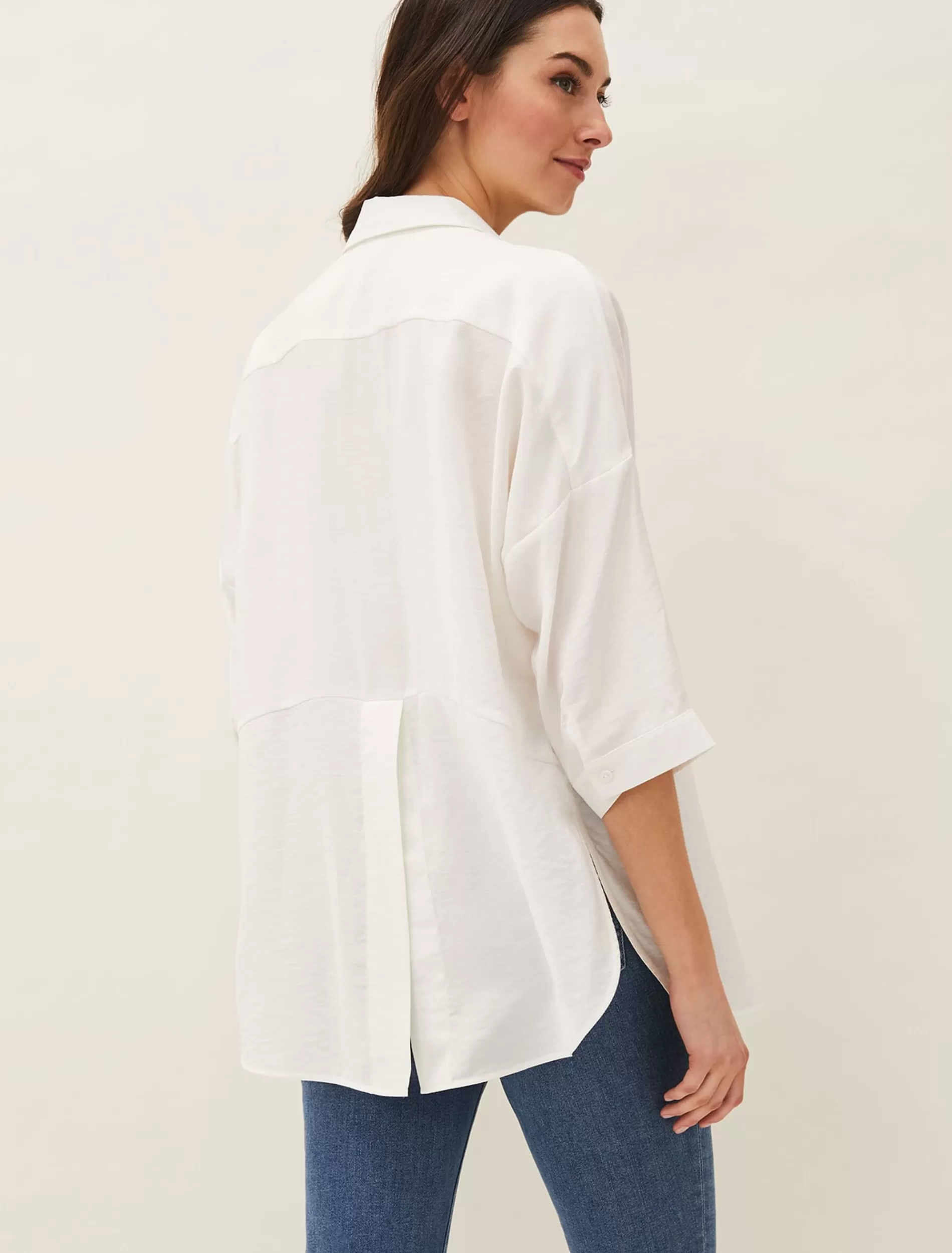 Phase Eight Cynthia Longline Shirt Ivory Shop