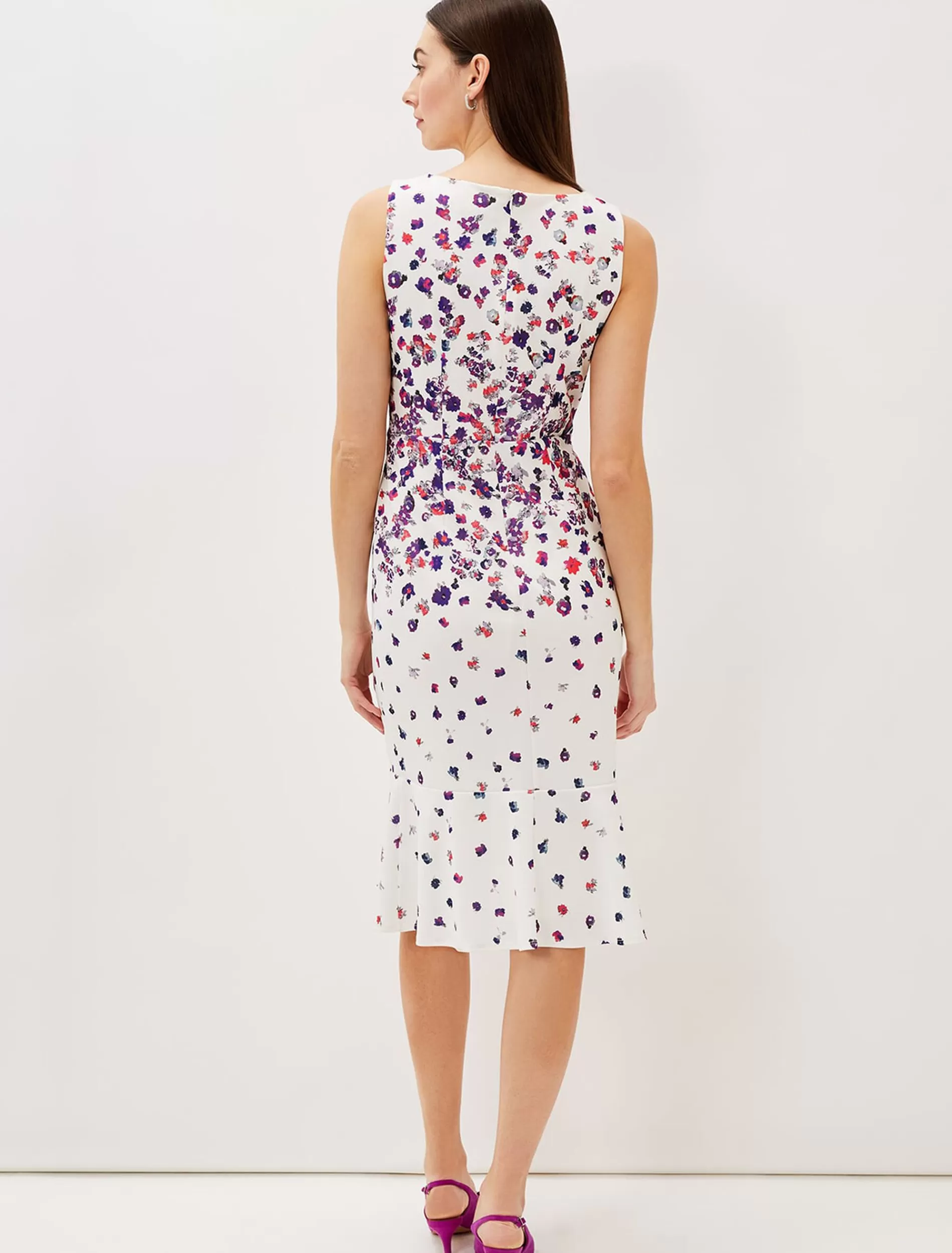 Phase Eight Dahlia Ditsy Floral Fitted Dress Ivory/Multi Store