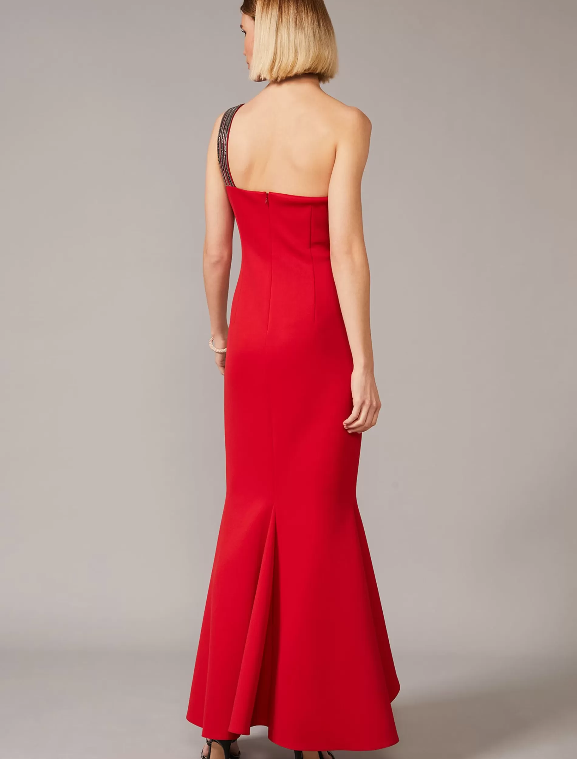 Phase Eight Dahlia One Shouldered Scuba Dress Scarlet Hot