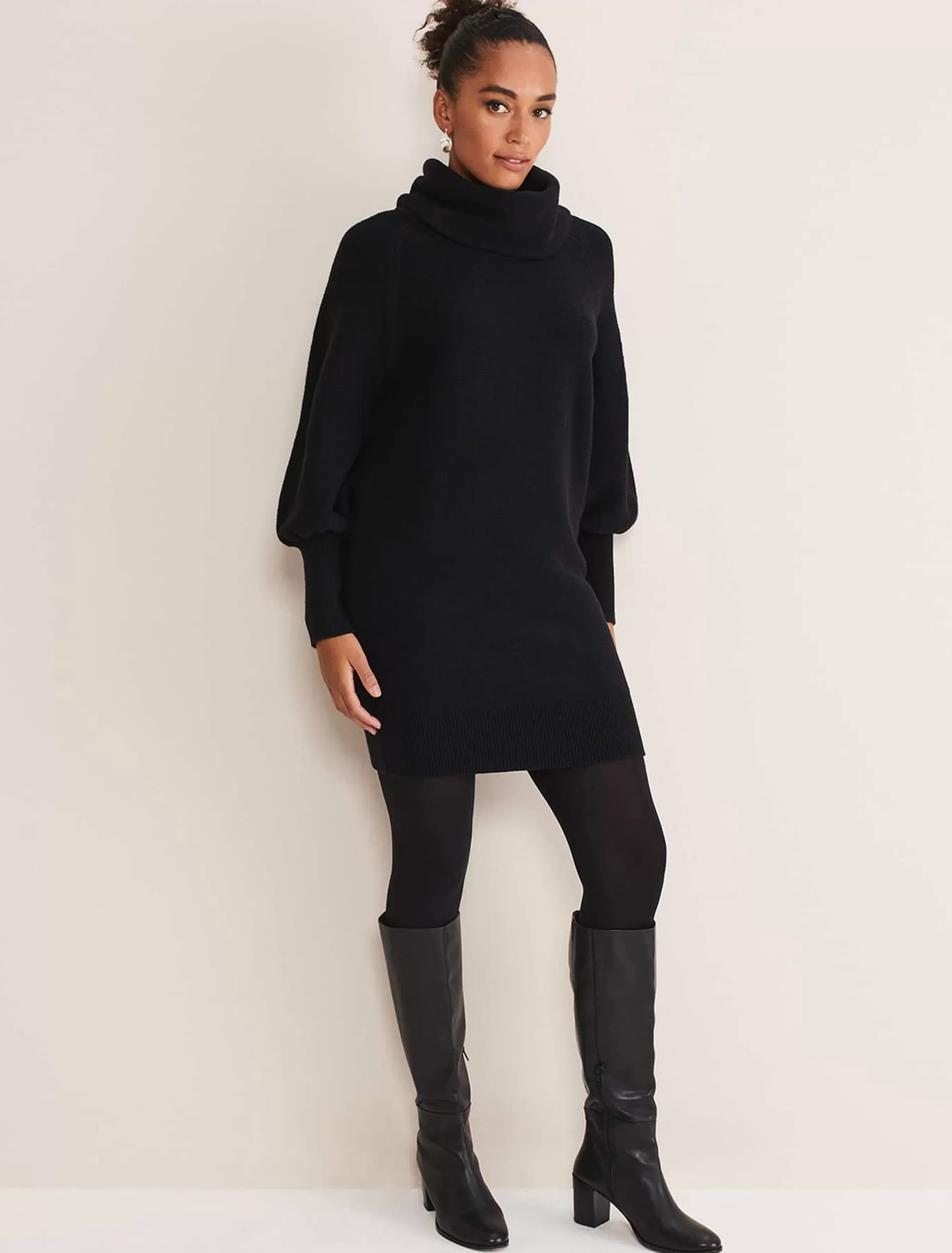 Phase Eight Dahlie Cowl Neck Dress Black Hot