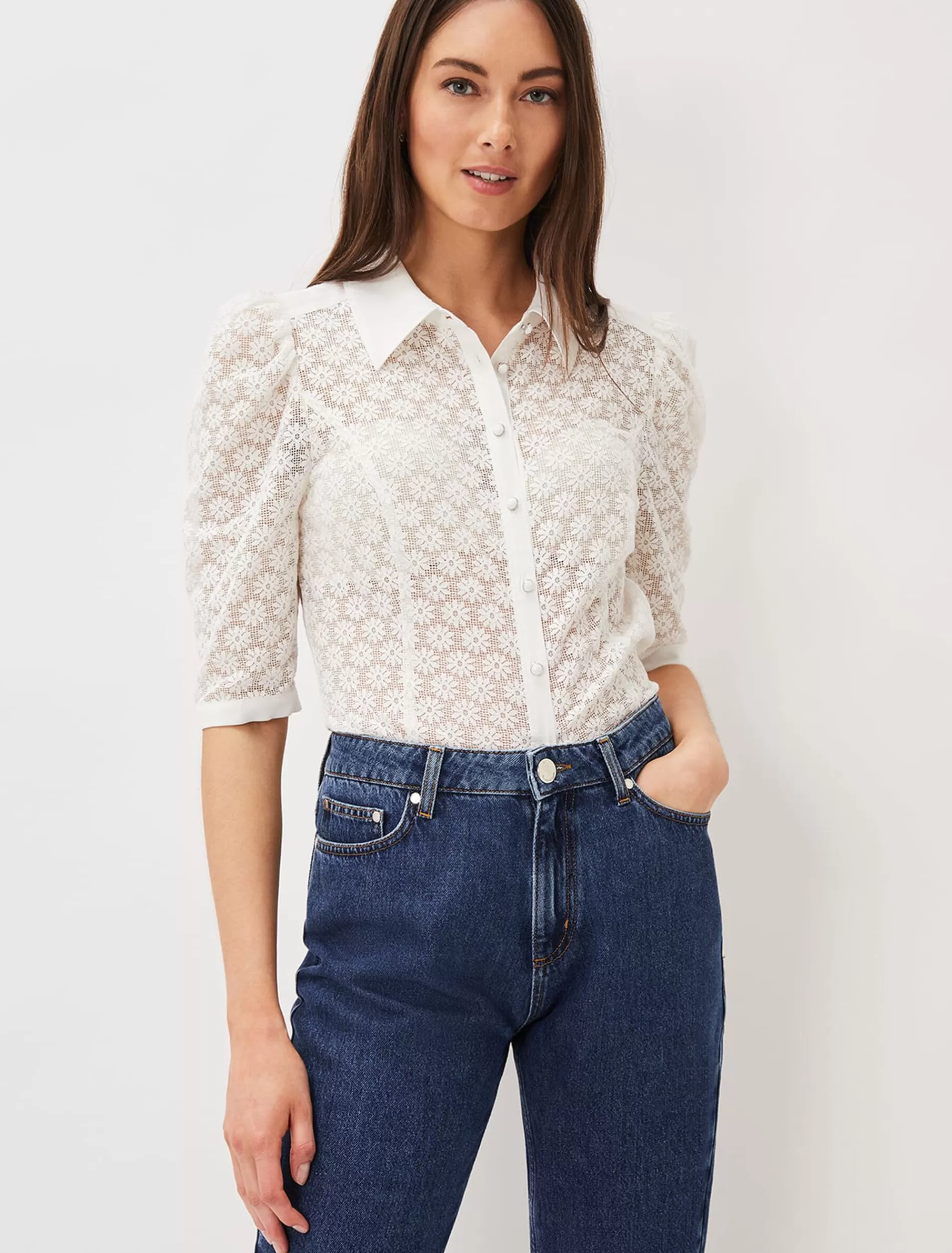 Phase Eight Daisy Lace Blouse Ivory Discount