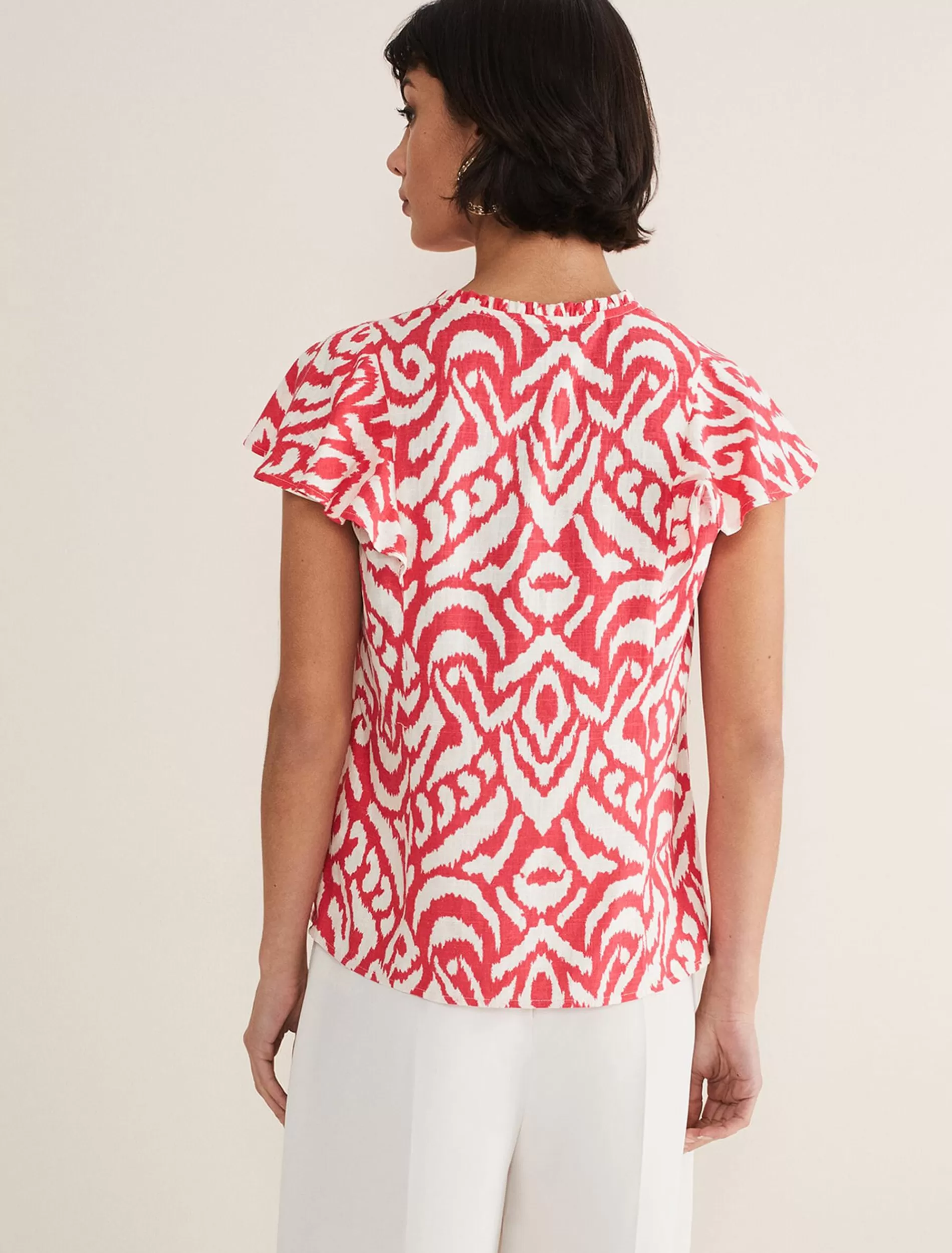 Phase Eight Dalia Abstract Top Red/Ivory Sale