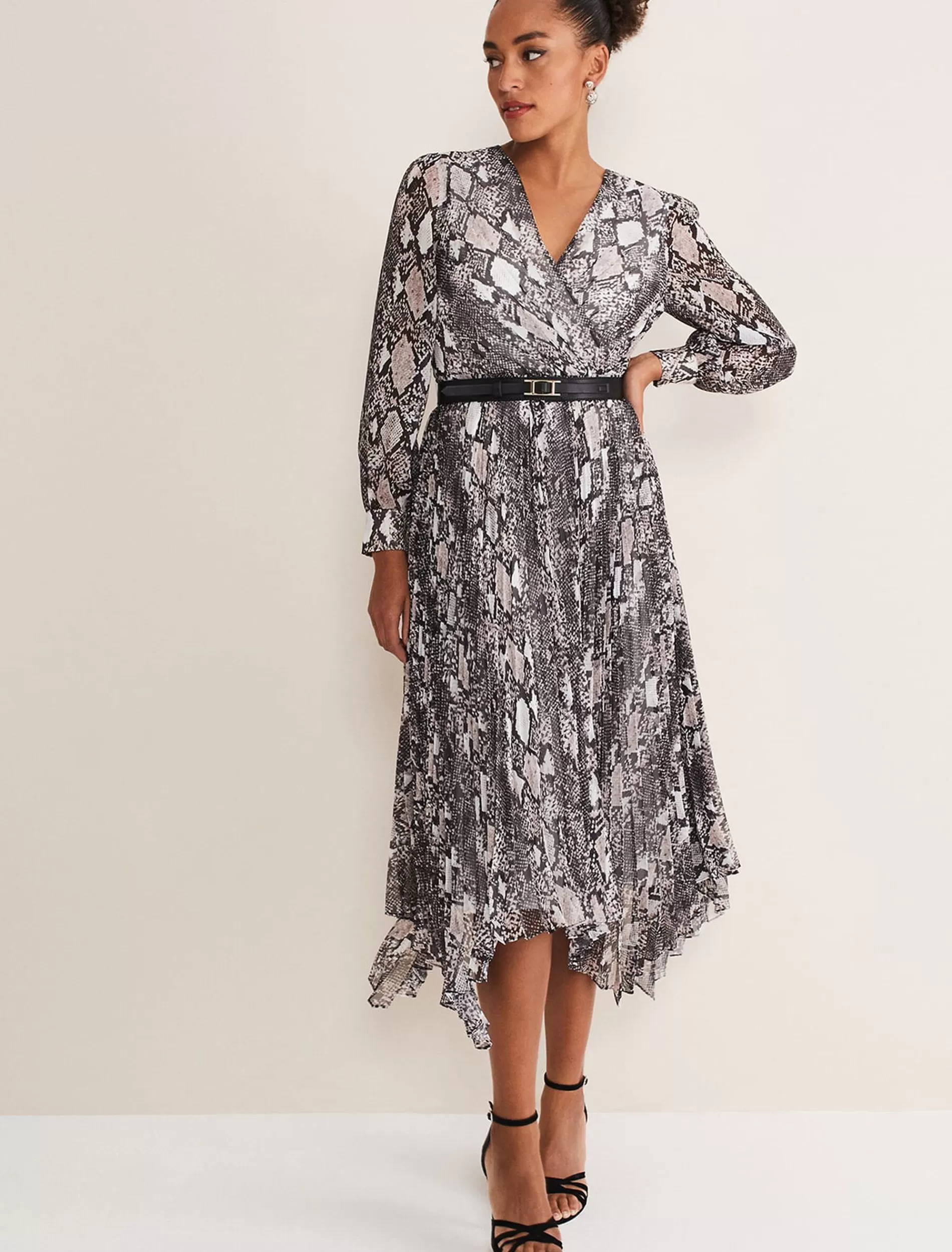 Phase Eight Dani Animal Print Dress Black/Multi New