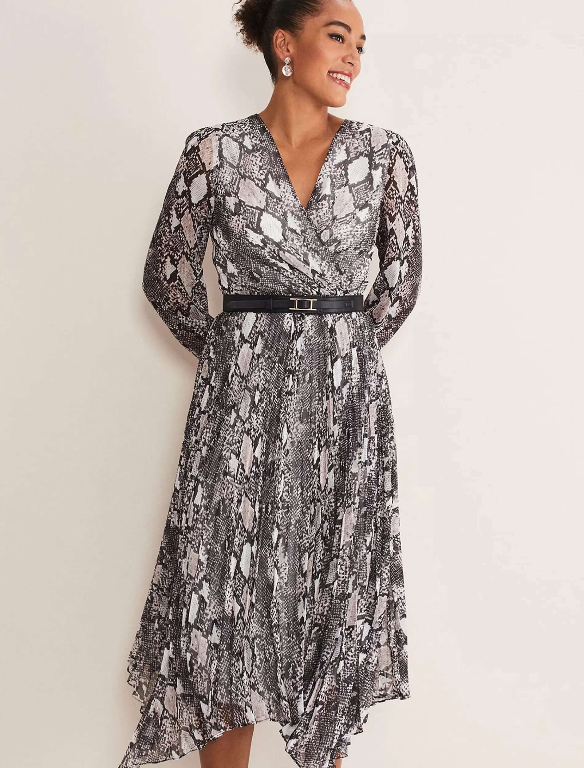 Phase Eight Dani Animal Print Dress Black/Multi New