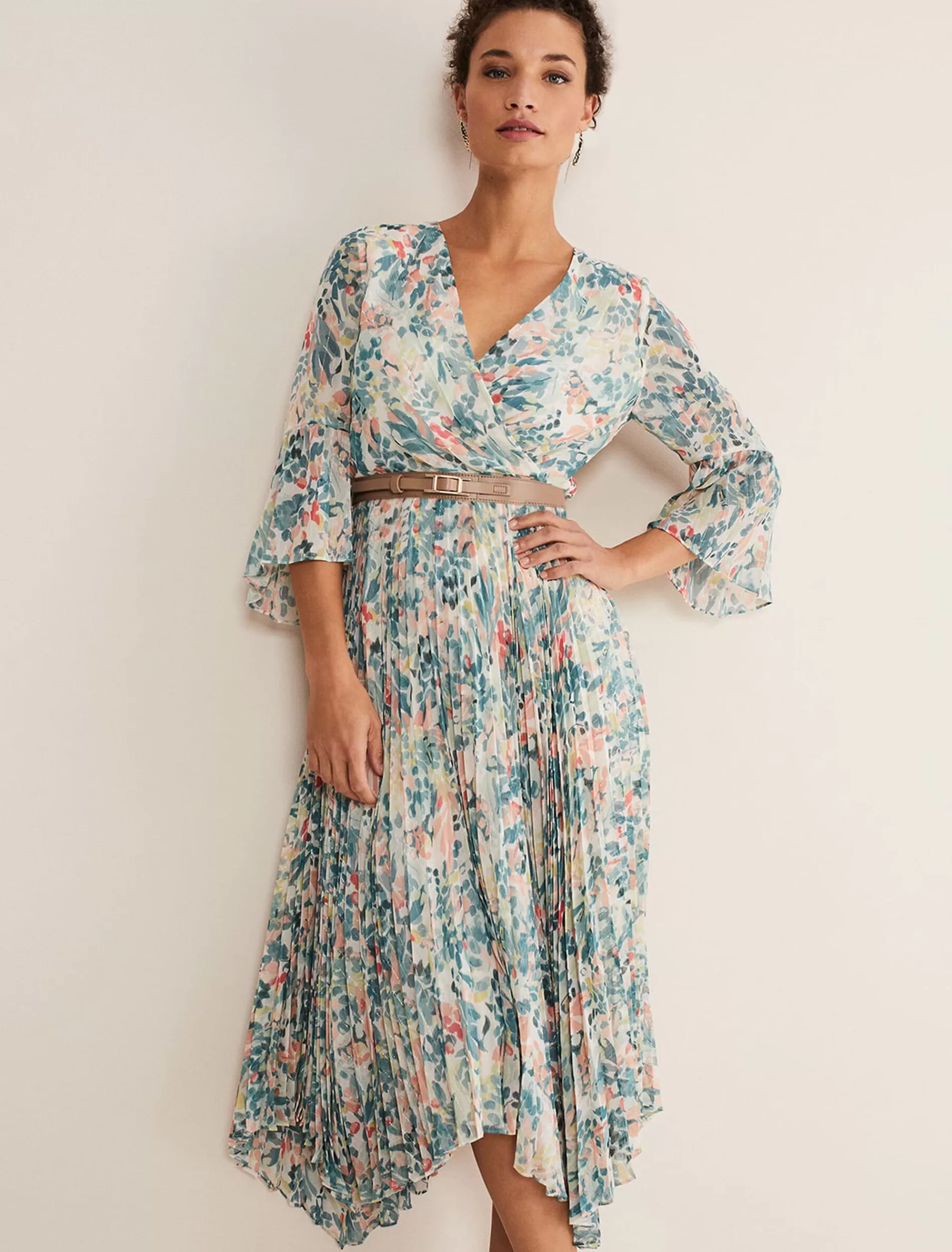 Phase Eight Dani Floral Pleated Midi Dress Multi-Coloured Fashion