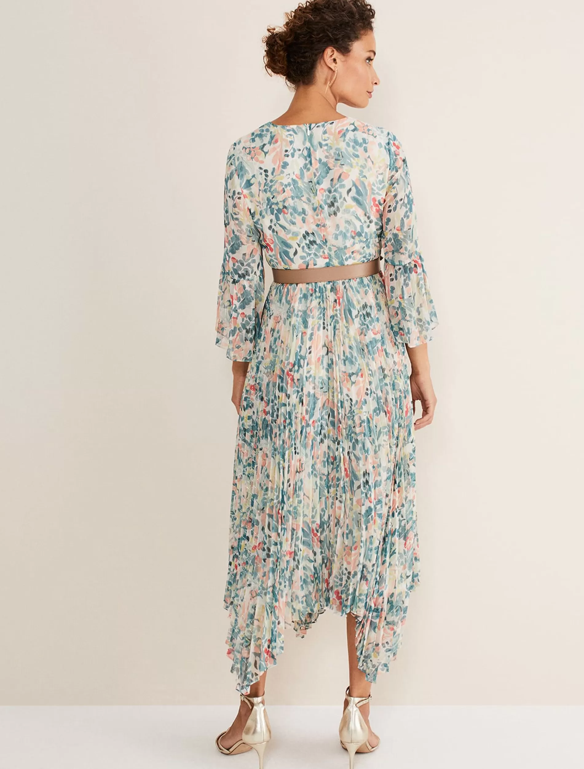 Phase Eight Dani Floral Pleated Midi Dress Multi-Coloured Fashion