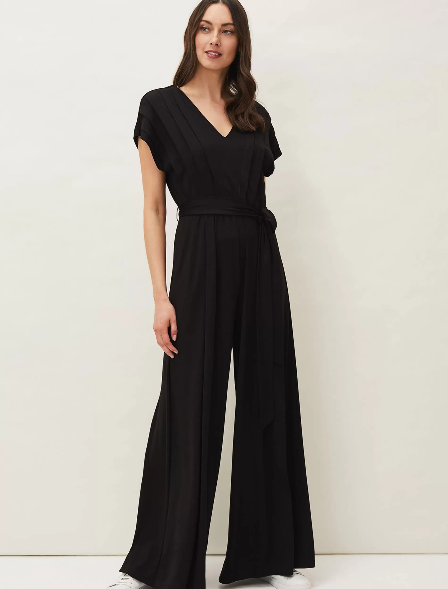 Phase Eight Dania Wide Leg Jersey Jumpsuit Black Shop
