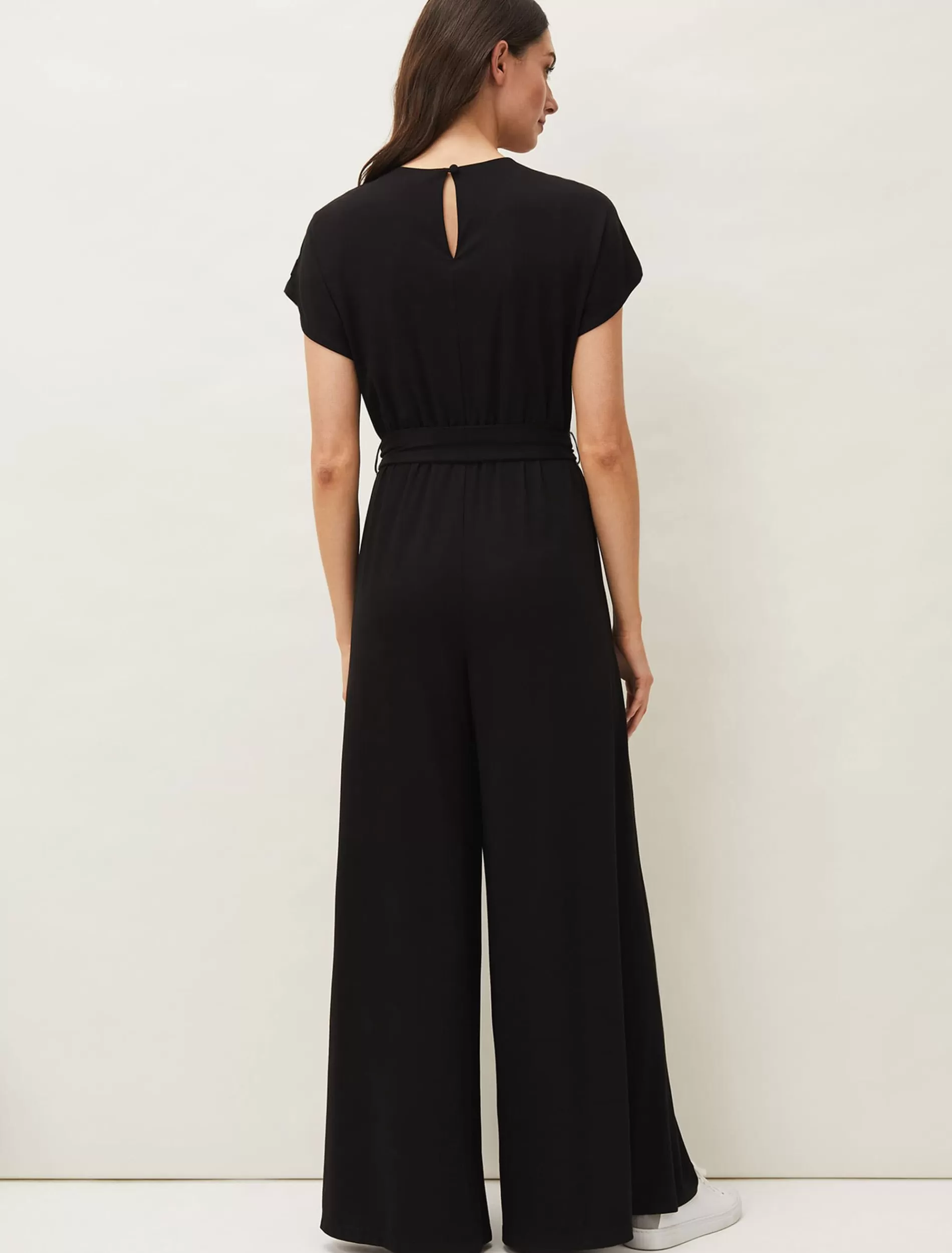 Phase Eight Dania Wide Leg Jersey Jumpsuit Black Shop