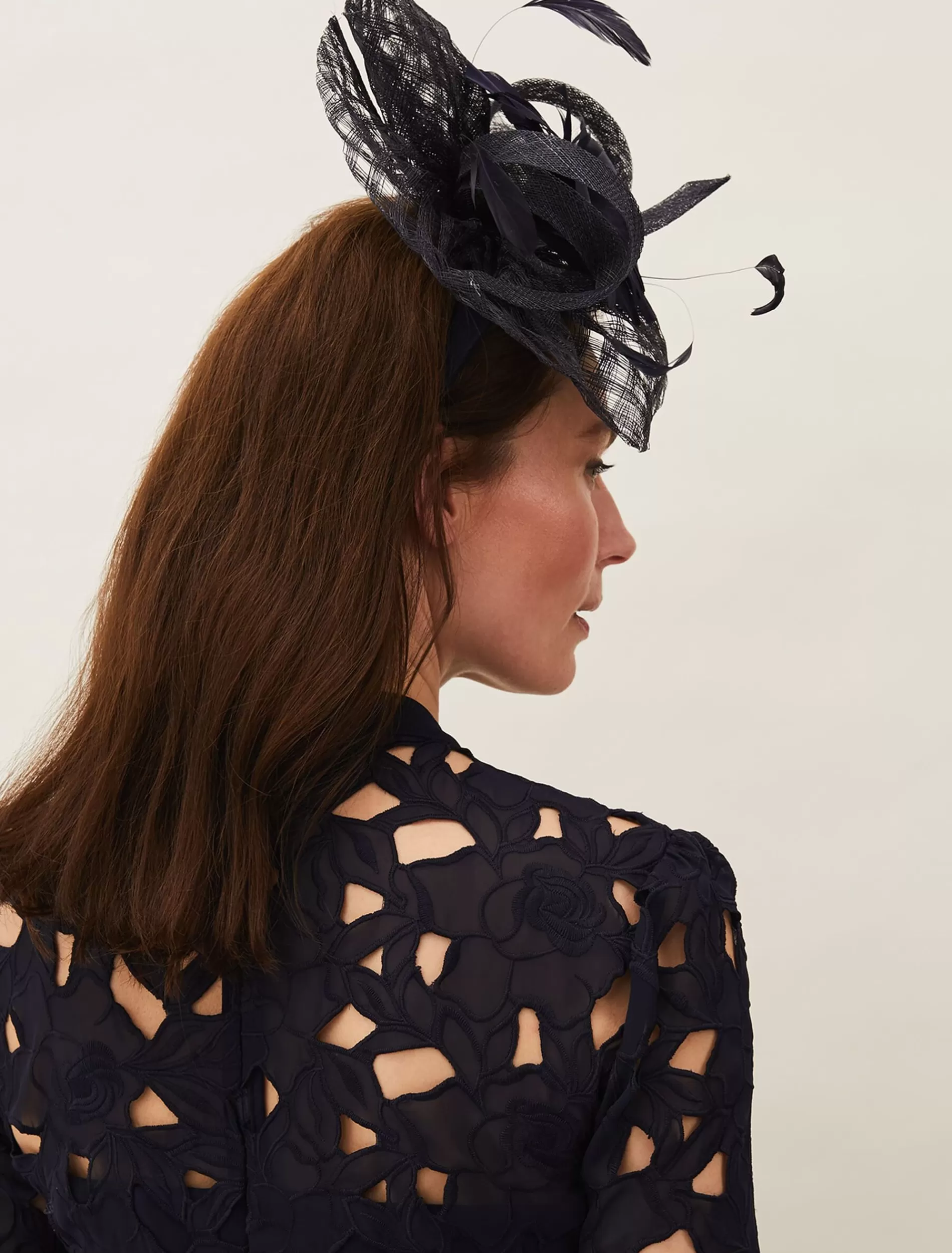 Phase Eight Danna Flower Disc Fascinator Navy Best