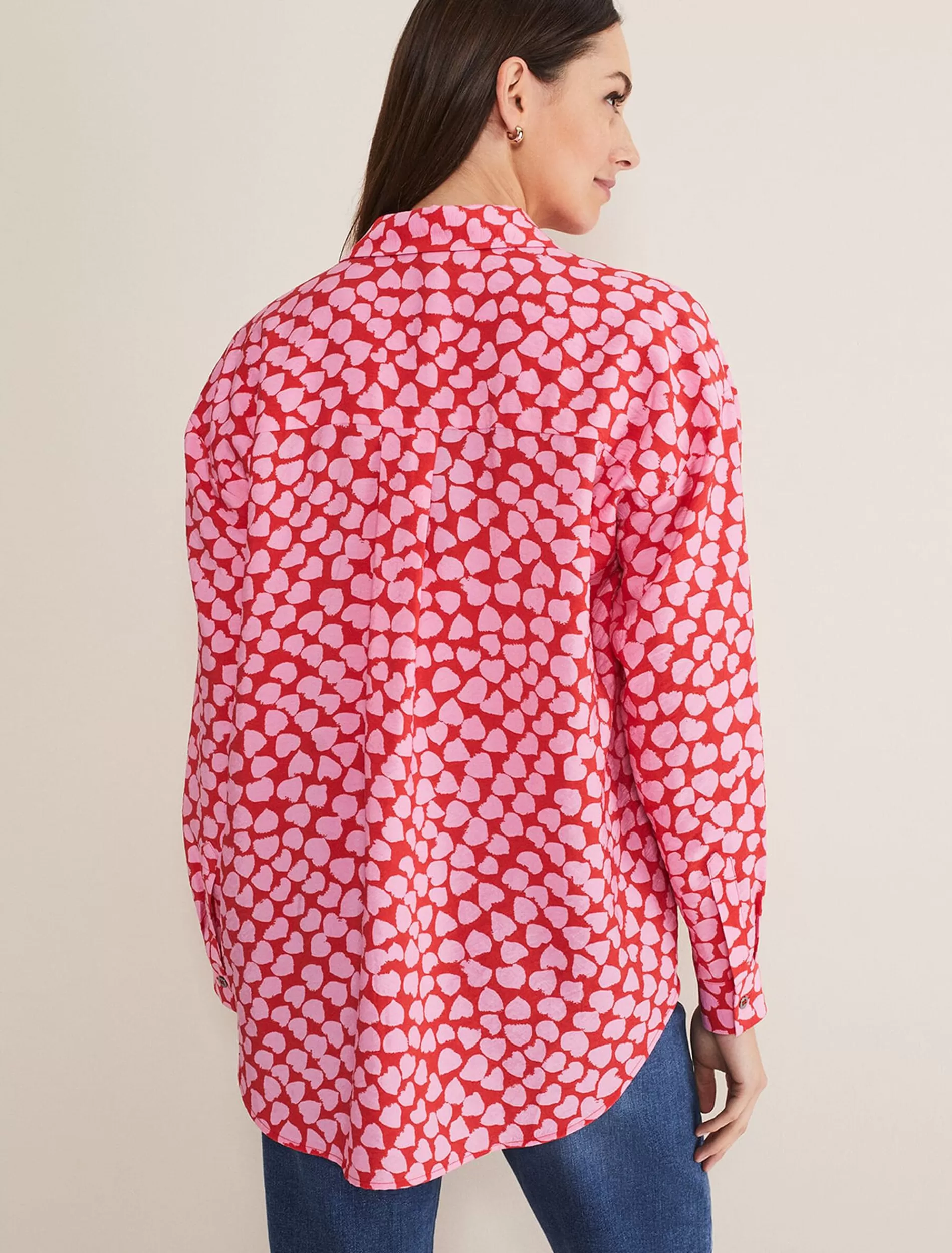 Phase Eight Darcie Heart Shirt Red/Pink Store