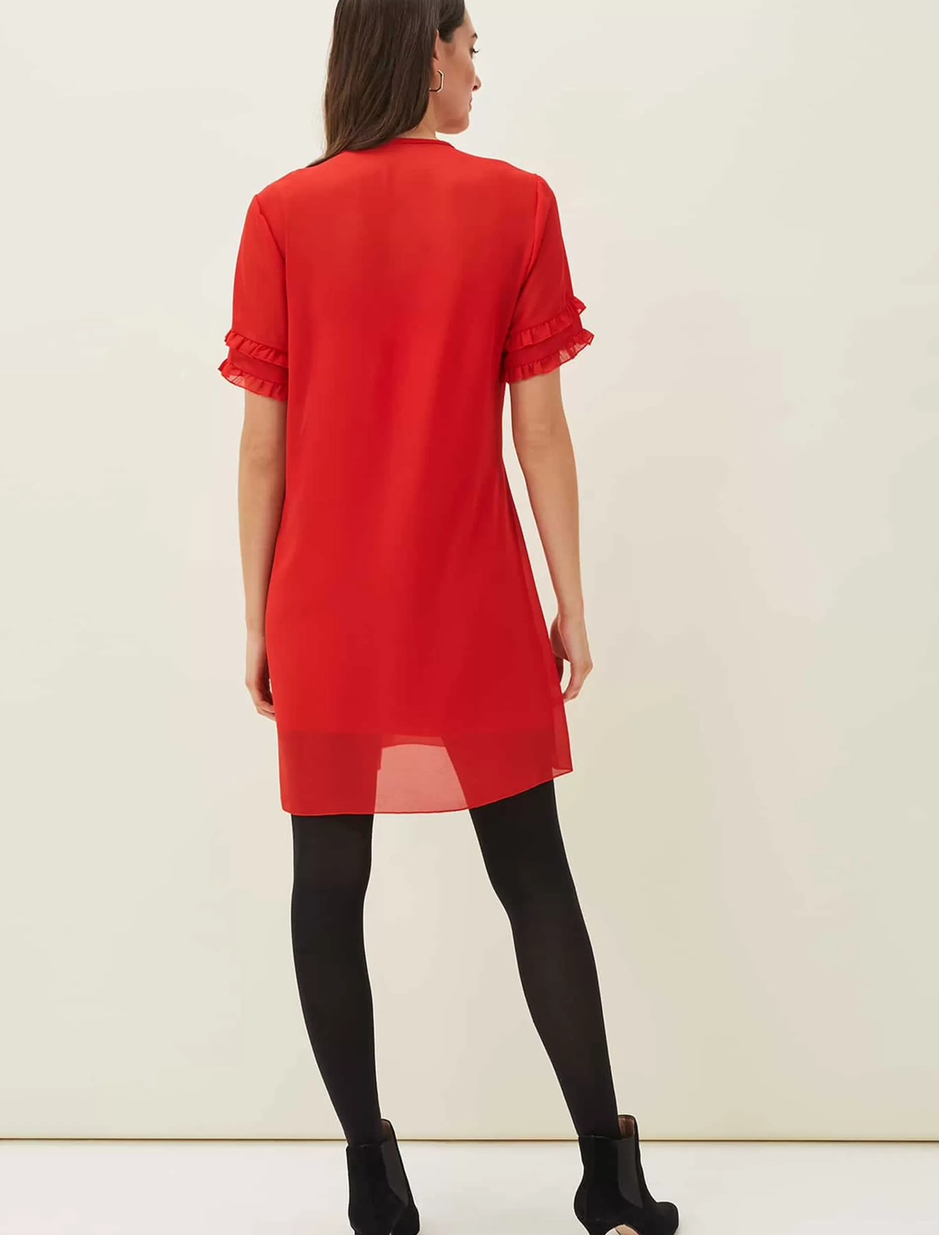 Phase Eight Darla Frill Dress Red Cheap