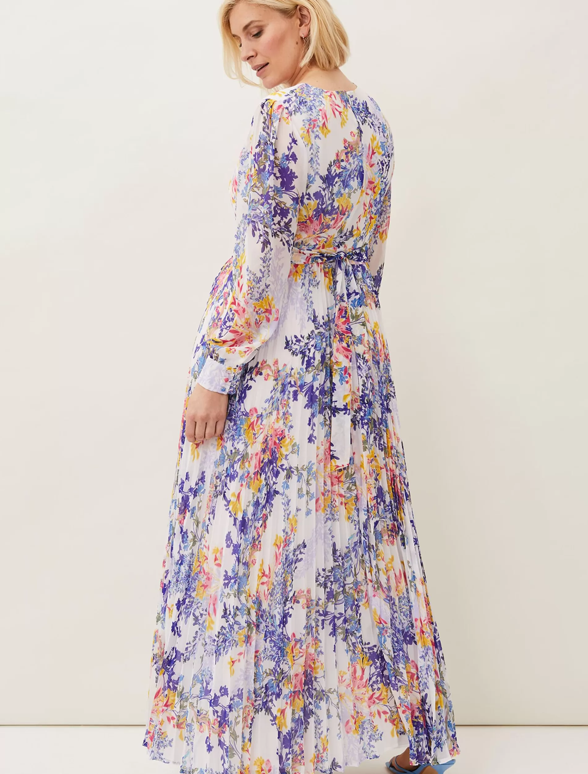 Phase Eight Daryl Pleated Maxi Dress Lavender/ Multi Fashion