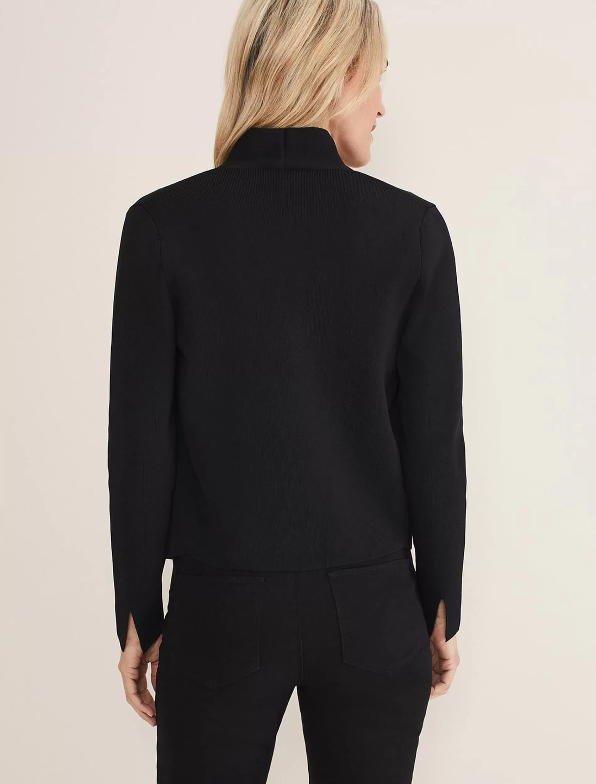 Phase Eight Delia Knitted Waterfall Jacket Black Clearance