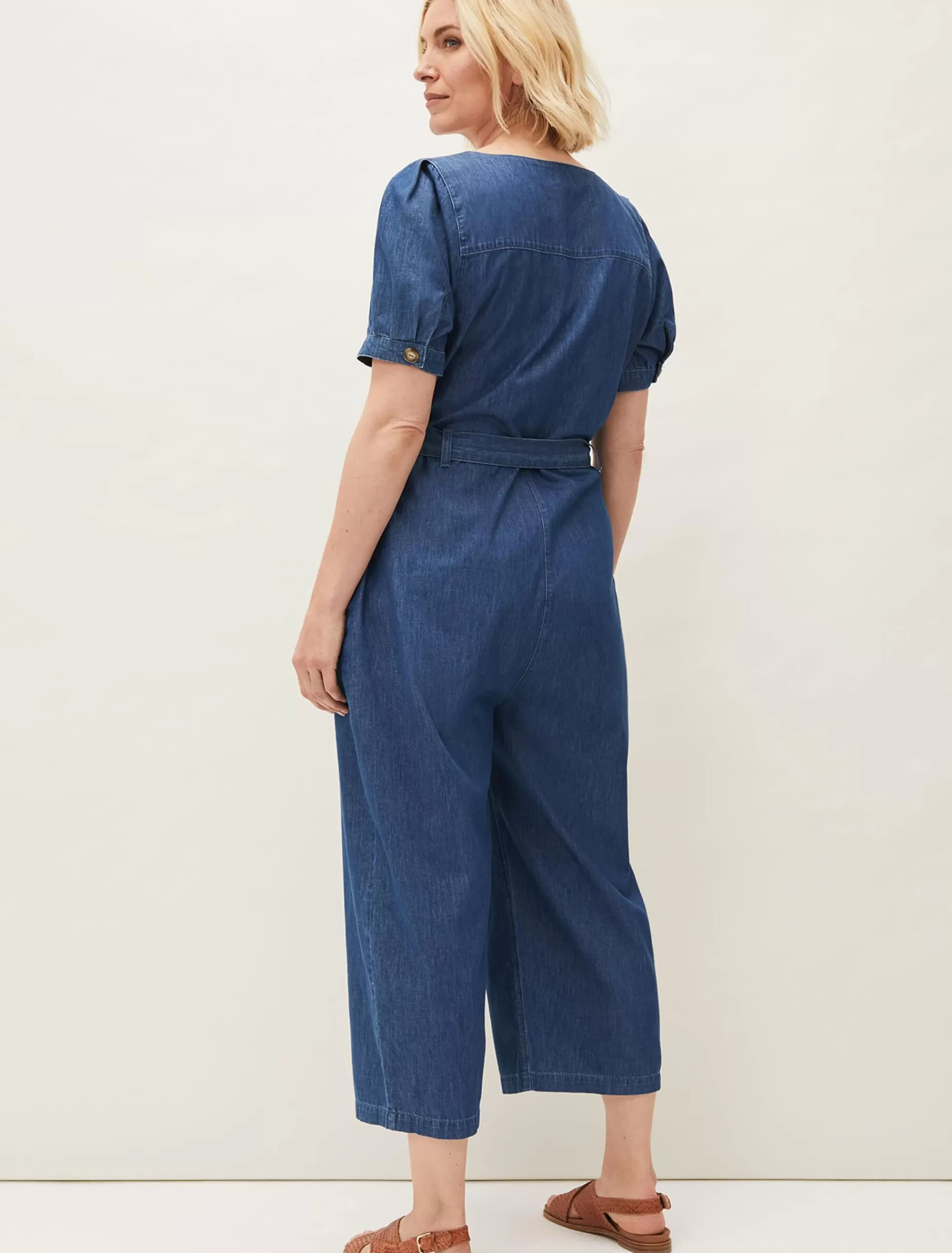 Phase Eight Delilah Puff Sleeve Jumpsuit Denim Flash Sale