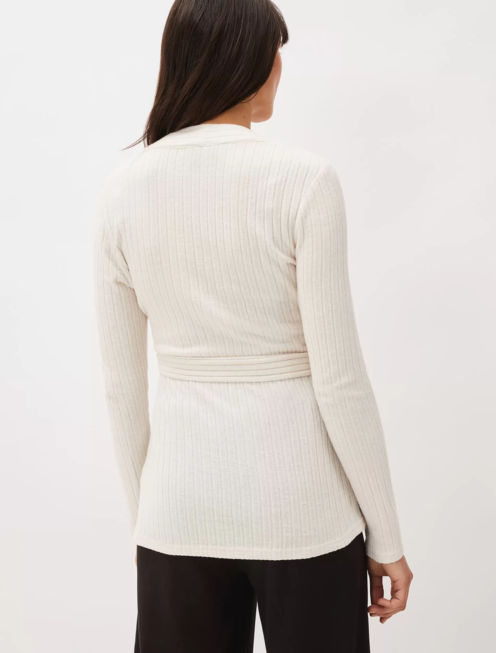 Phase Eight Deona Ribbed Wrap Top Cream Sale