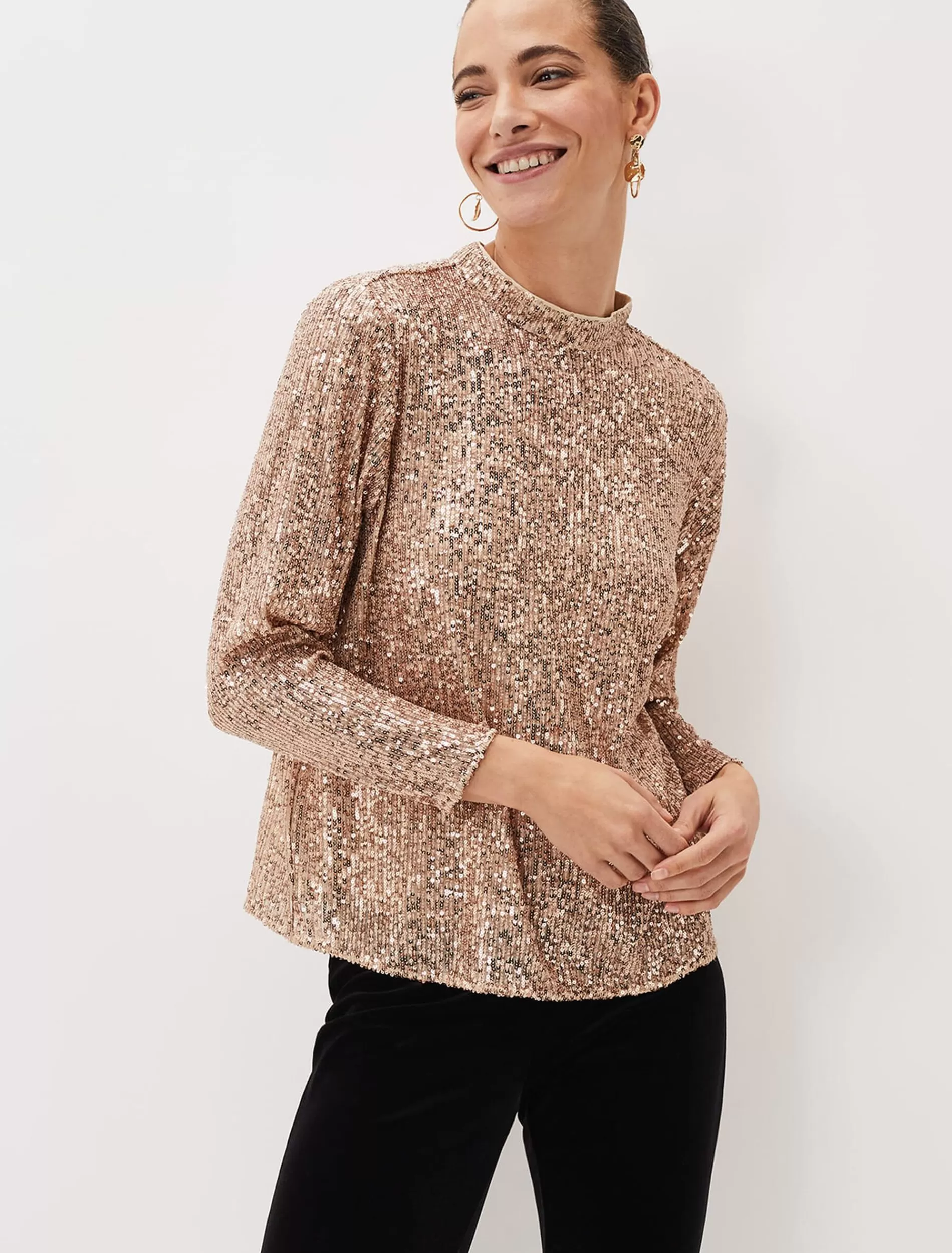 Phase Eight Dhara Sequin Blouse Oyster Flash Sale
