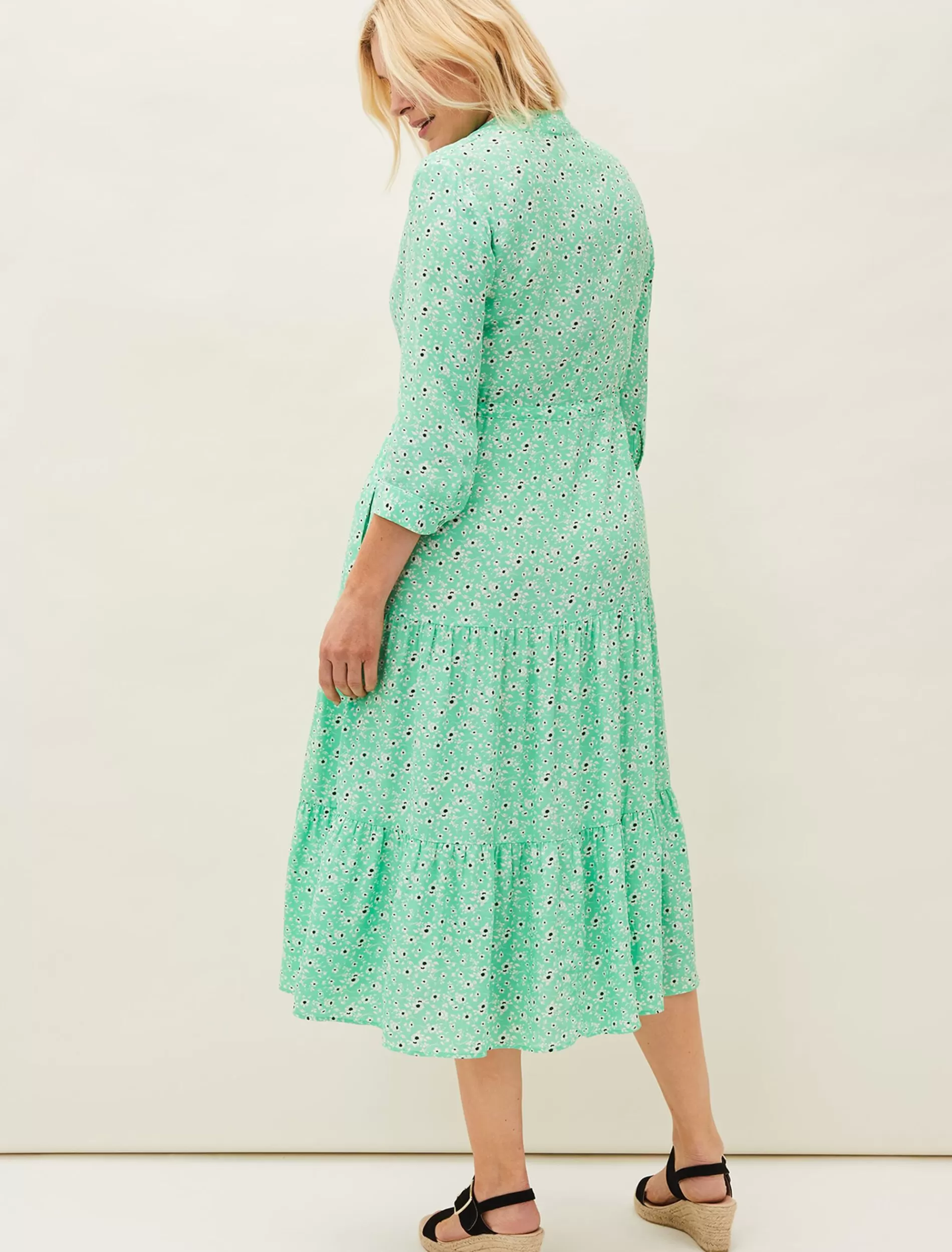 Phase Eight Diana Floral Midi Dress Green Sale