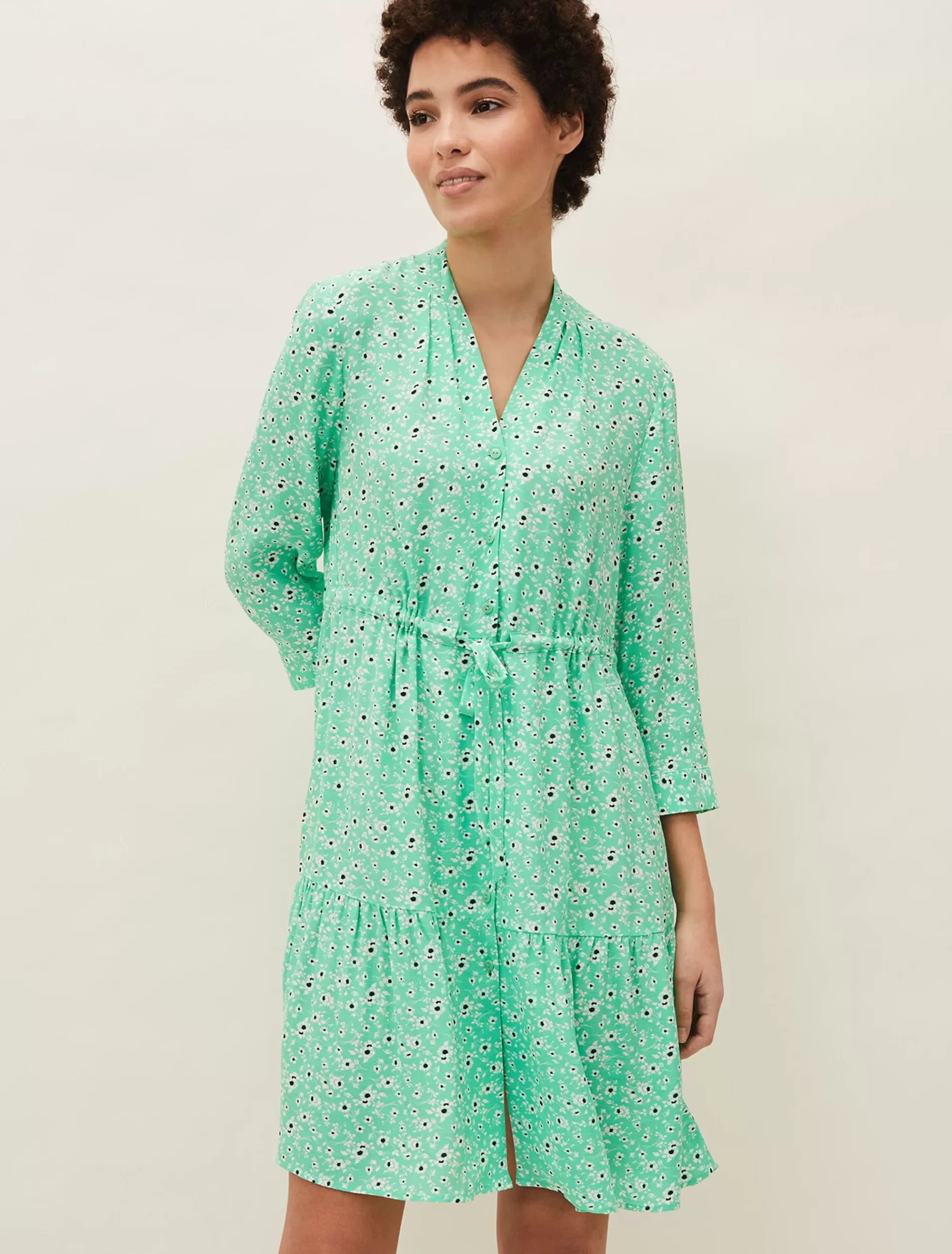 Phase Eight Diana Floral Swing Dress Green Hot